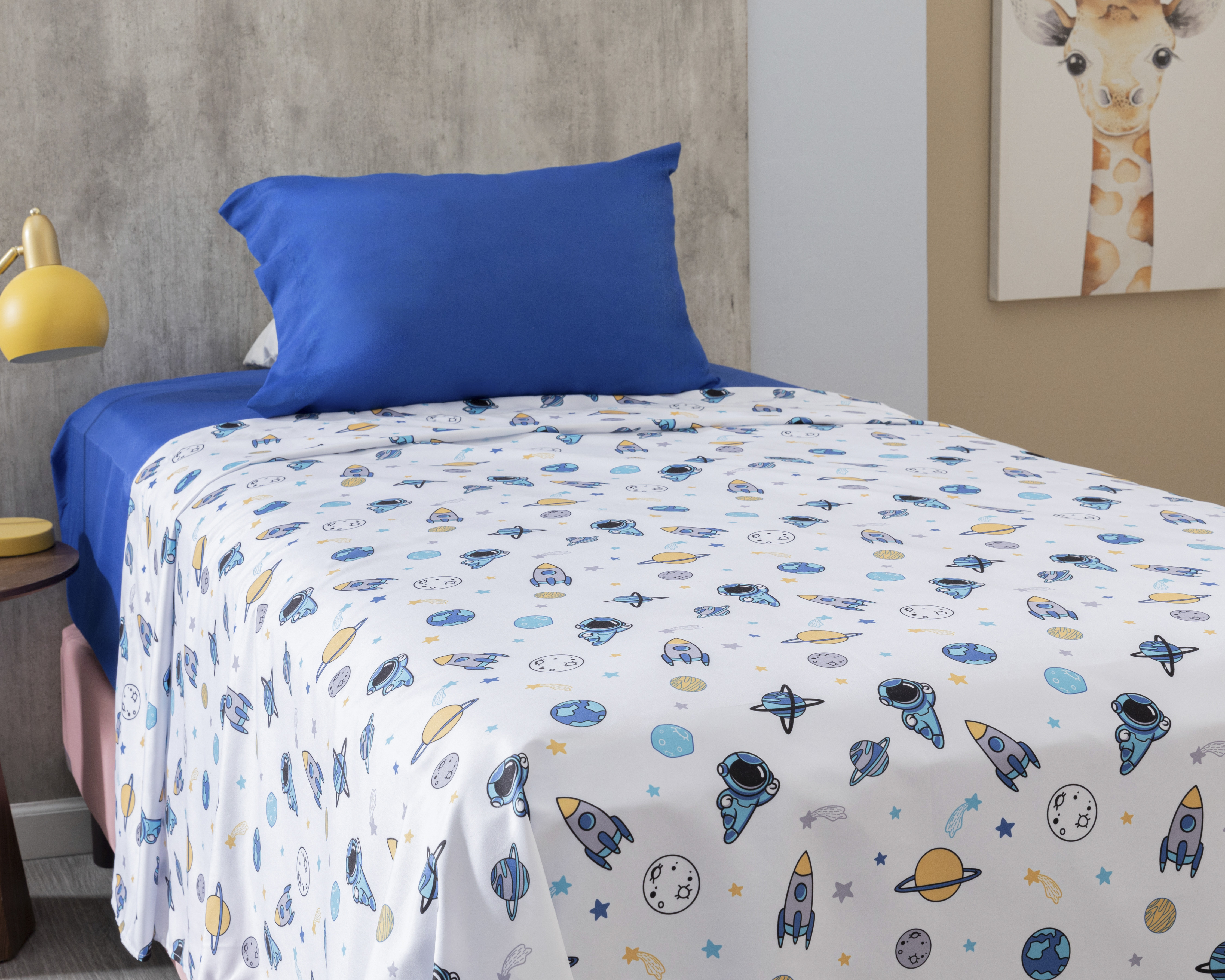 Sábana Individual Starhaus Espacio Blanco