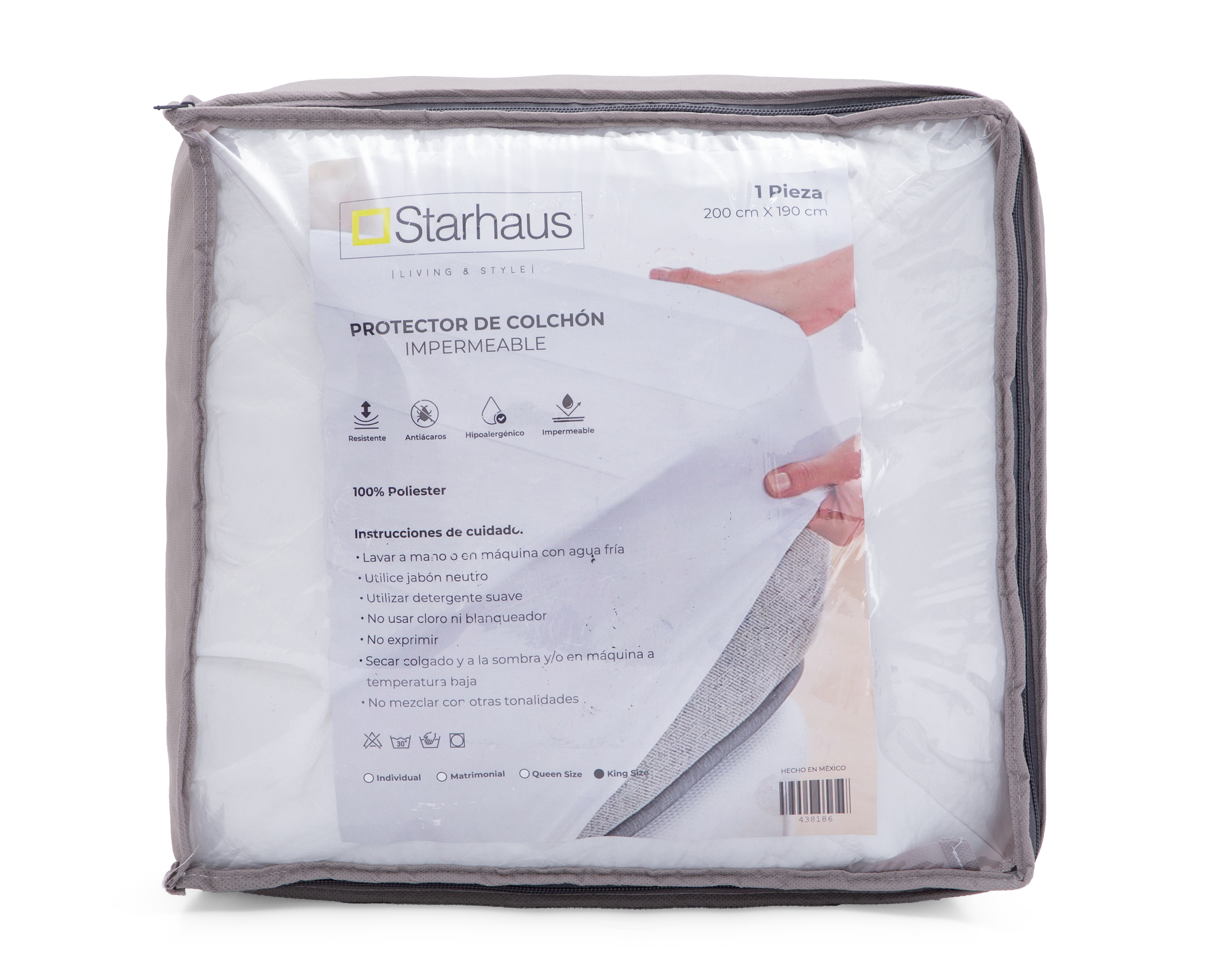 Foto 4 | Foto 4 | Cubrecolchón Impermeable King Size Starhaus Microfibra