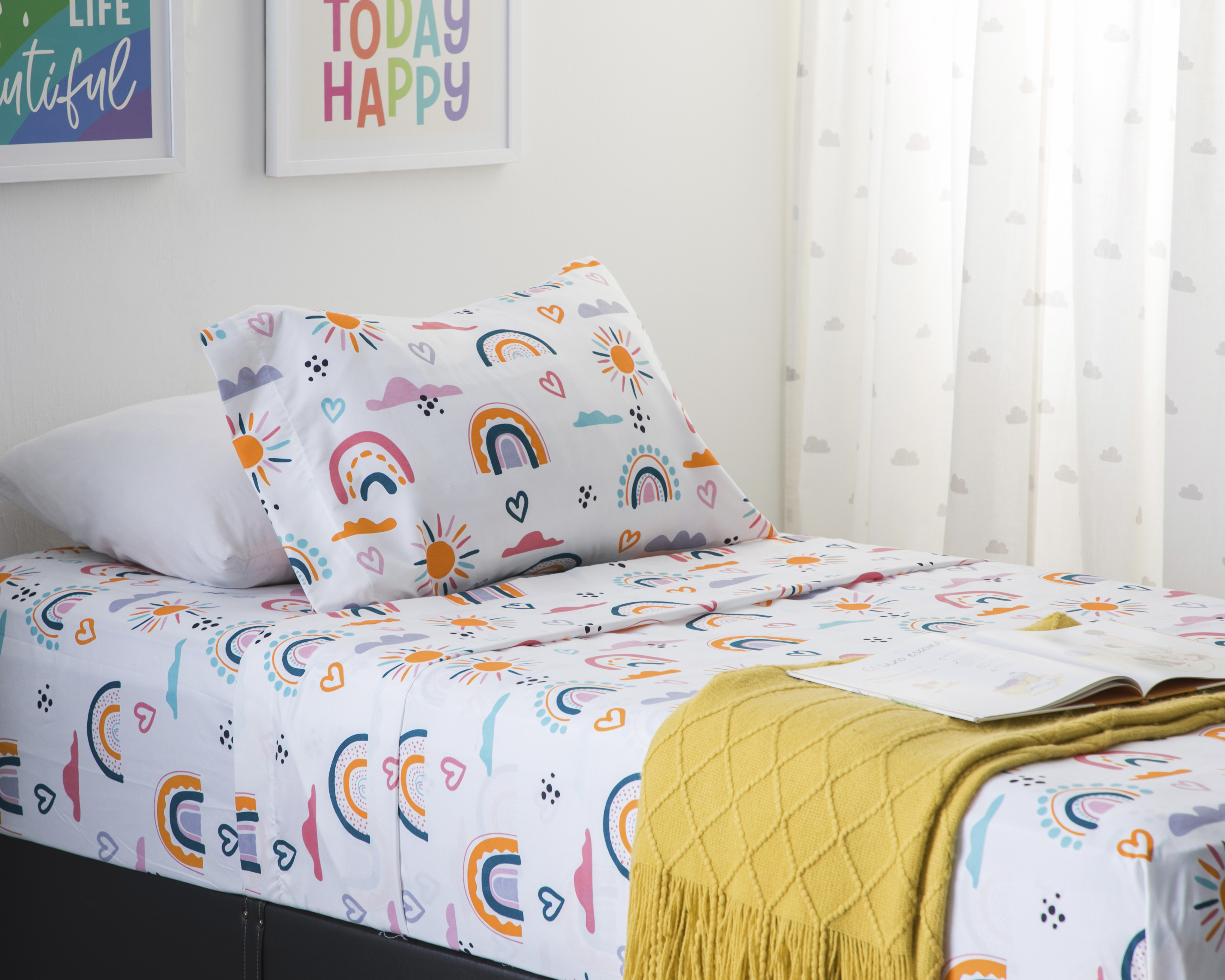 Sábana Individual Starhaus Arcoíris Multicolor 3 Piezas