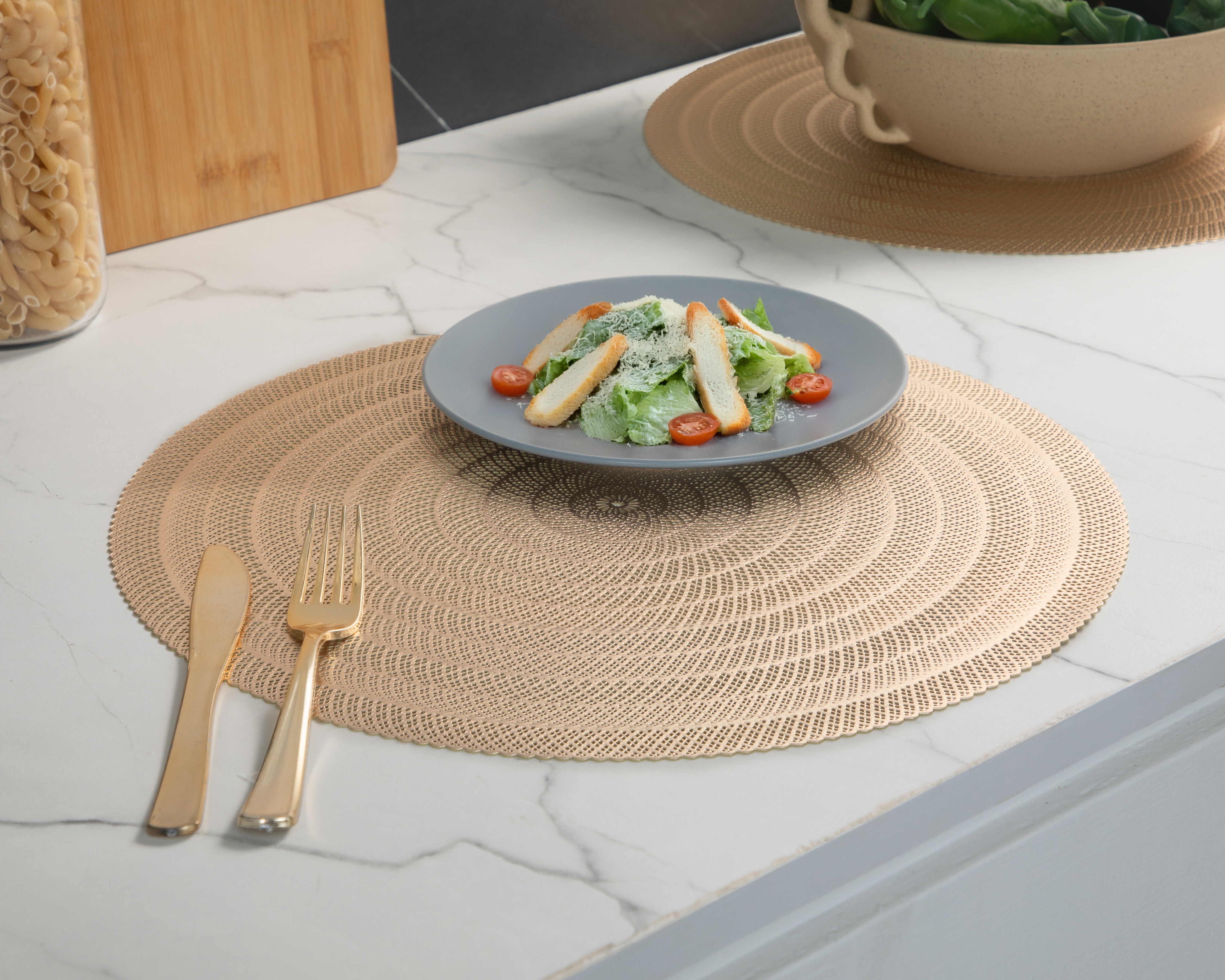 Foto 2 pulgar | Foto 1 | Mantel Individual Dorado Starhaus Snake 4 Piezas