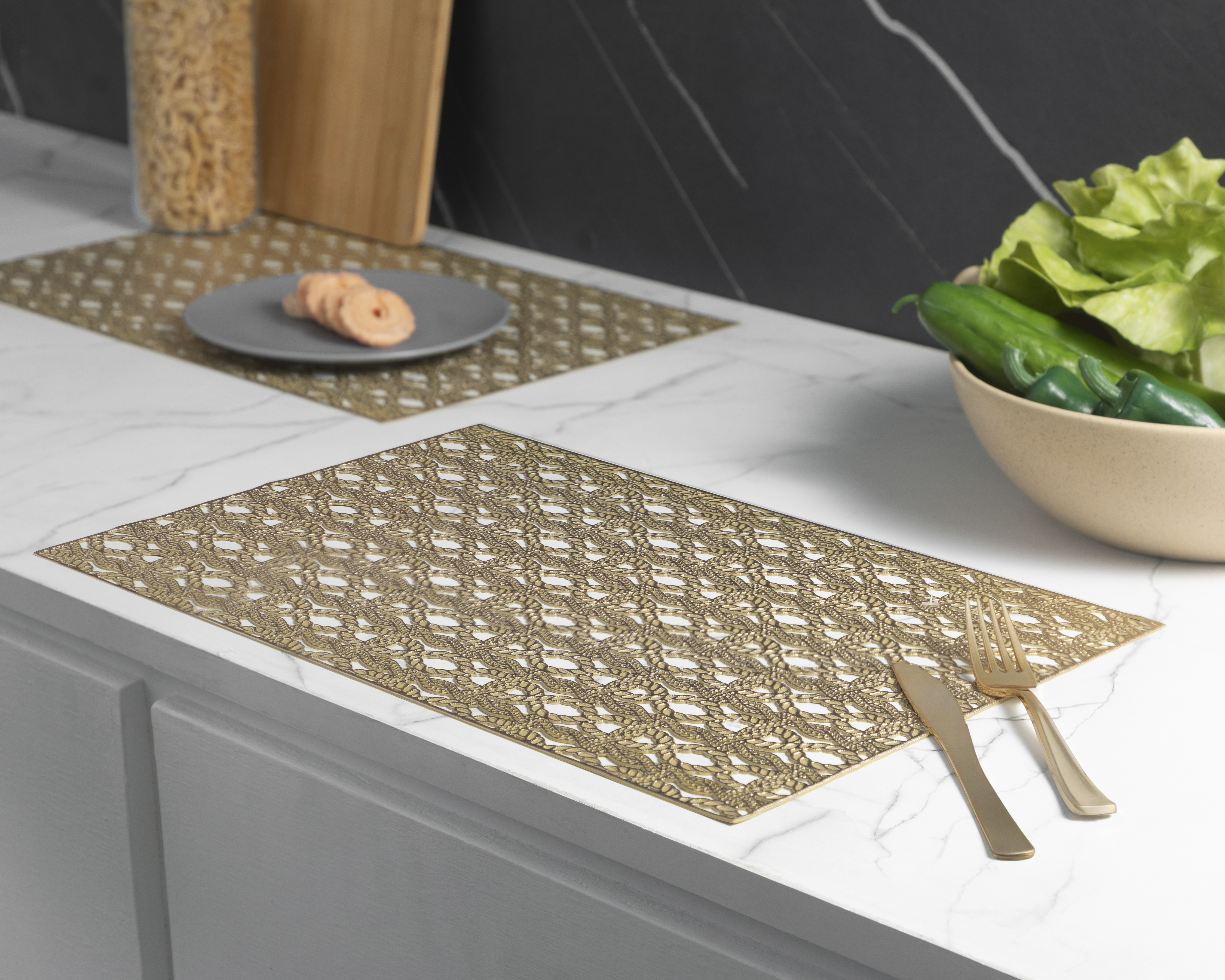 Foto 2 pulgar | Foto 1 | Mantel Individual Dorado Starhaus Marinero 4 Piezas