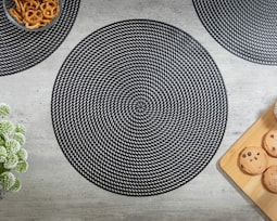 Mantel Individual Negro Starhaus Espiral 4 Piezas