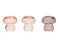 Escultura de Hongo Rufus de Vidrio 3 Piezas