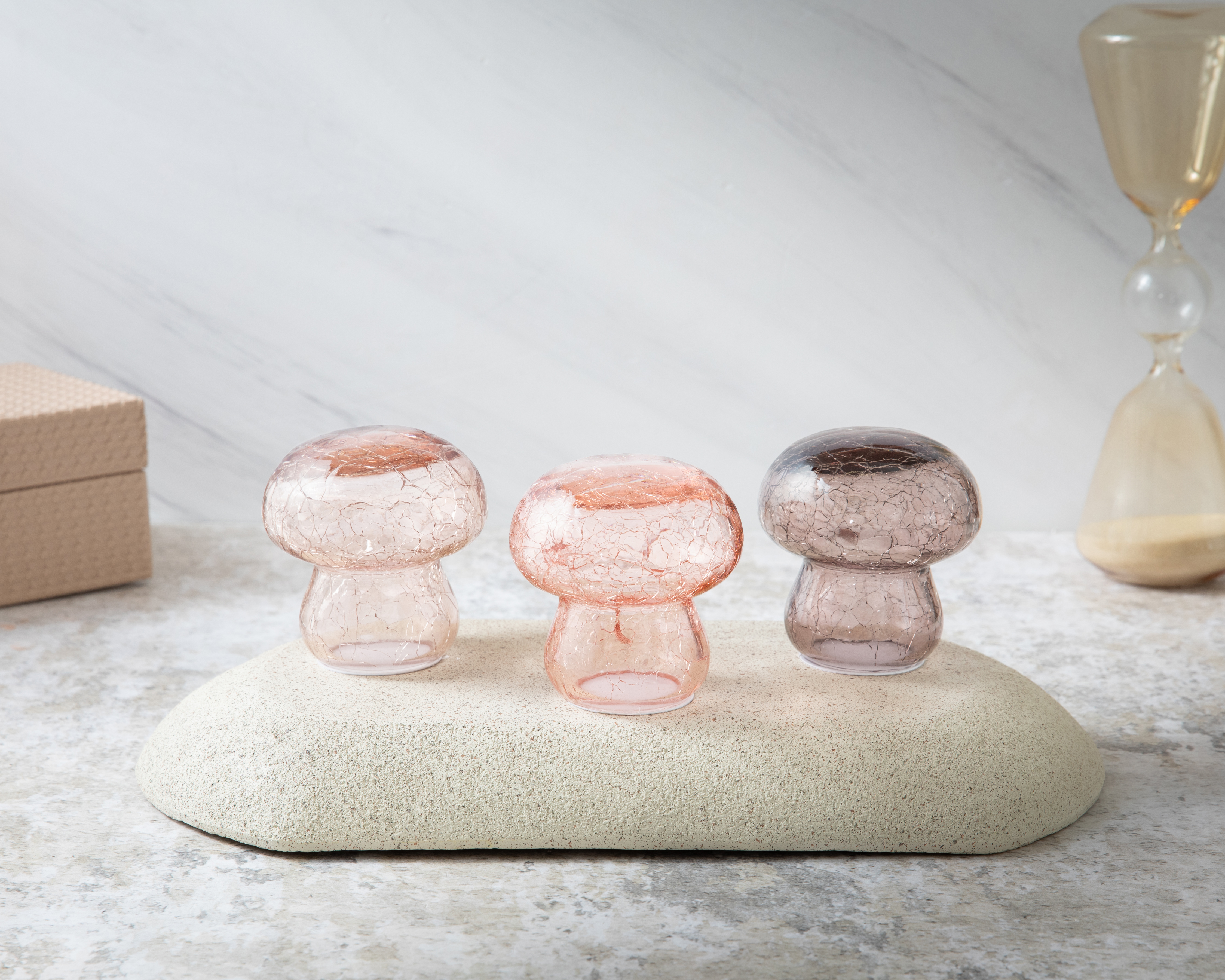 Foto 5 | Foto 5 | Escultura de Hongo Rufus de Vidrio 3 Piezas