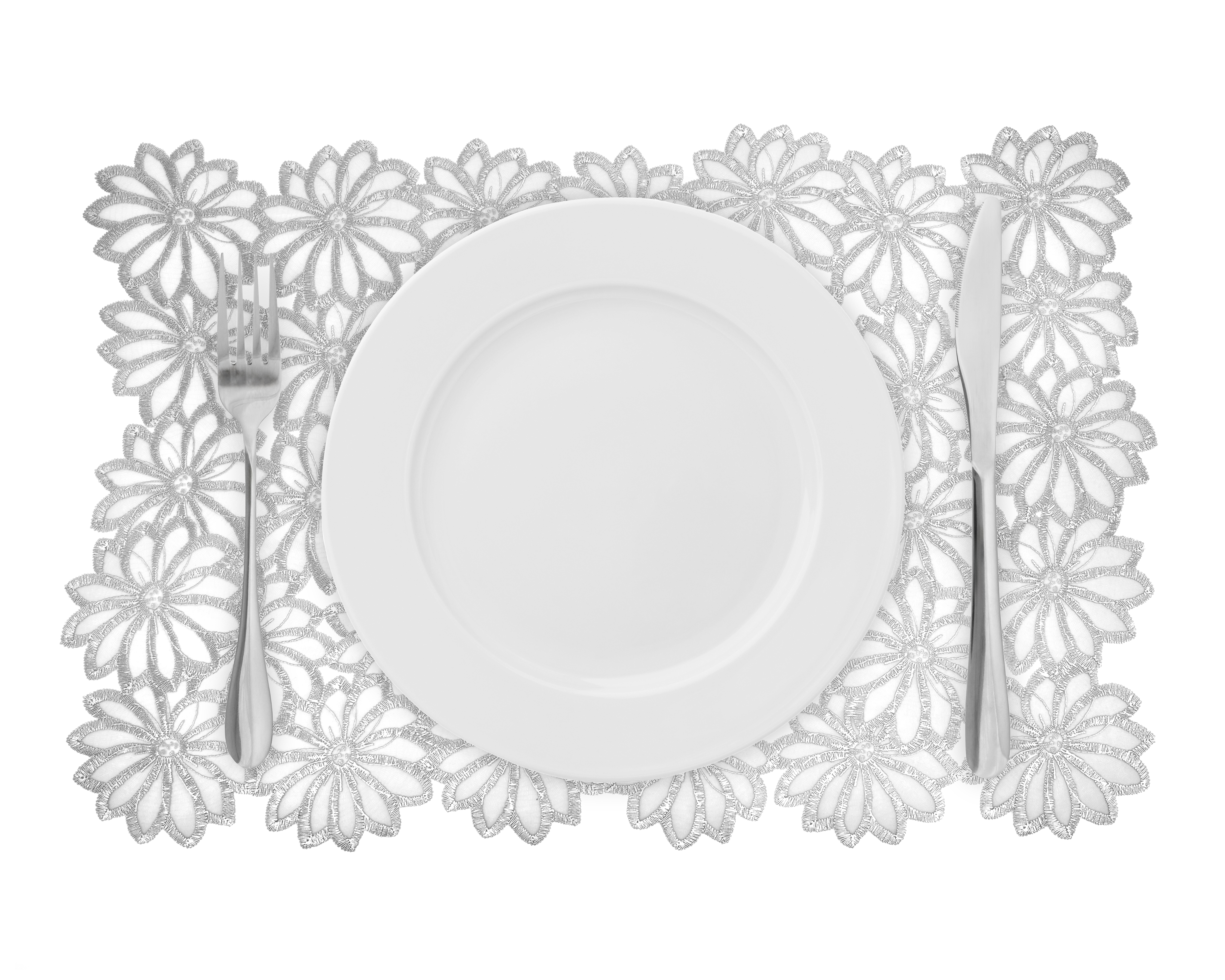 Foto 3 pulgar | Foto 2 | Mantel Individual Plateado Starhaus Lirio 4 Piezas