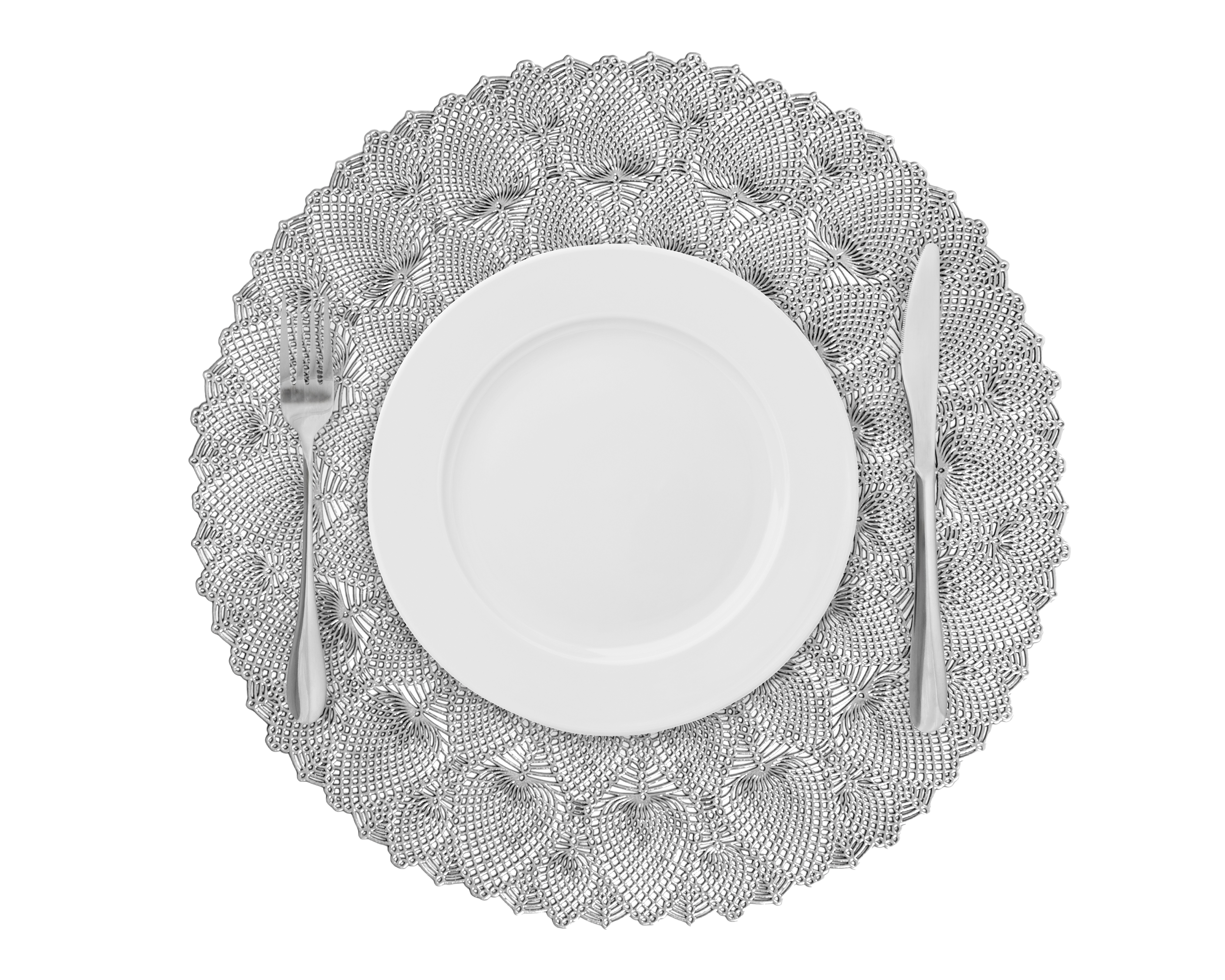 Foto 2 | Foto 2 | Mantel Individual Plateado Starhaus Mandala 4 Piezas