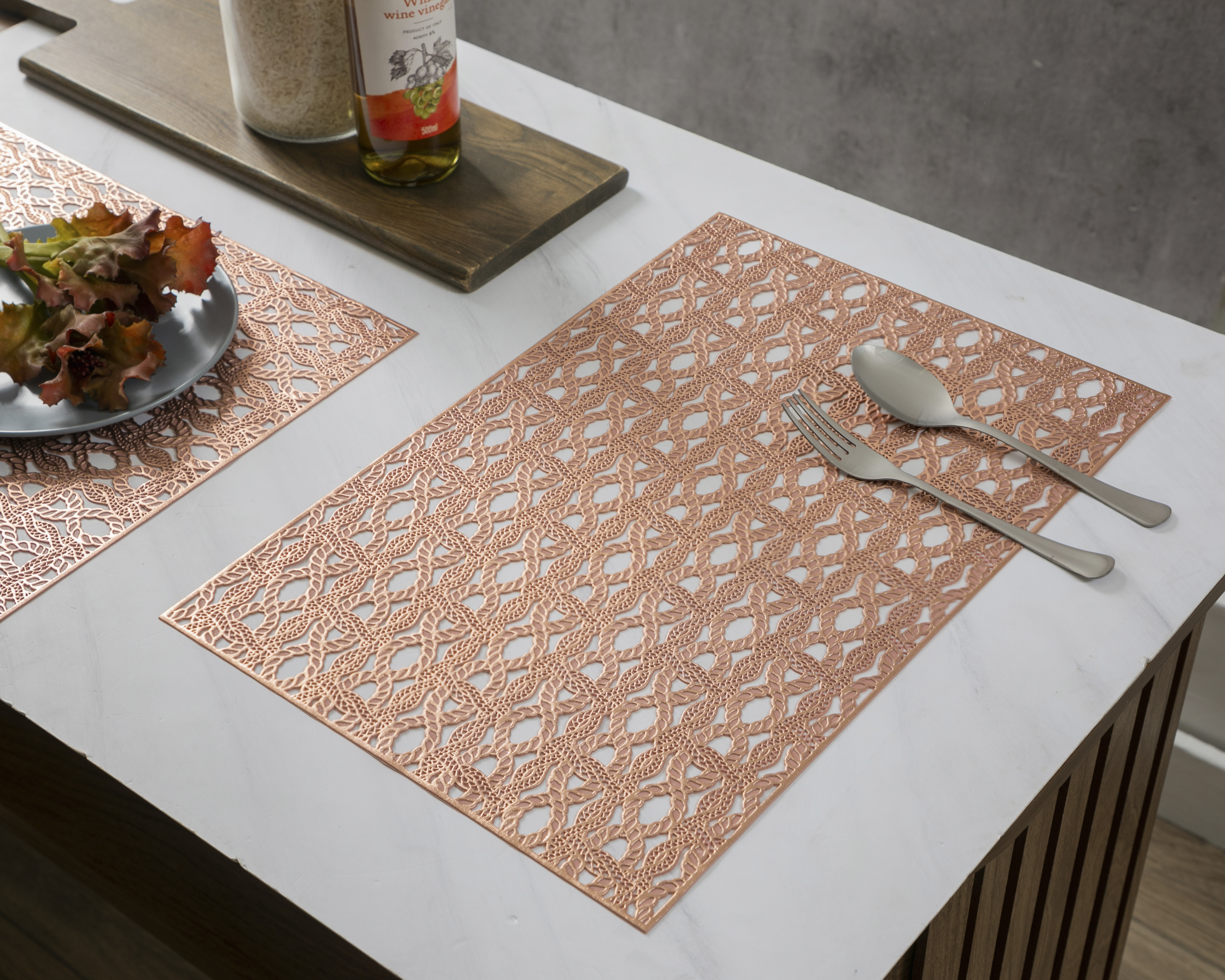 Mantel Individual Rose Gold Marinera 4 Piezas