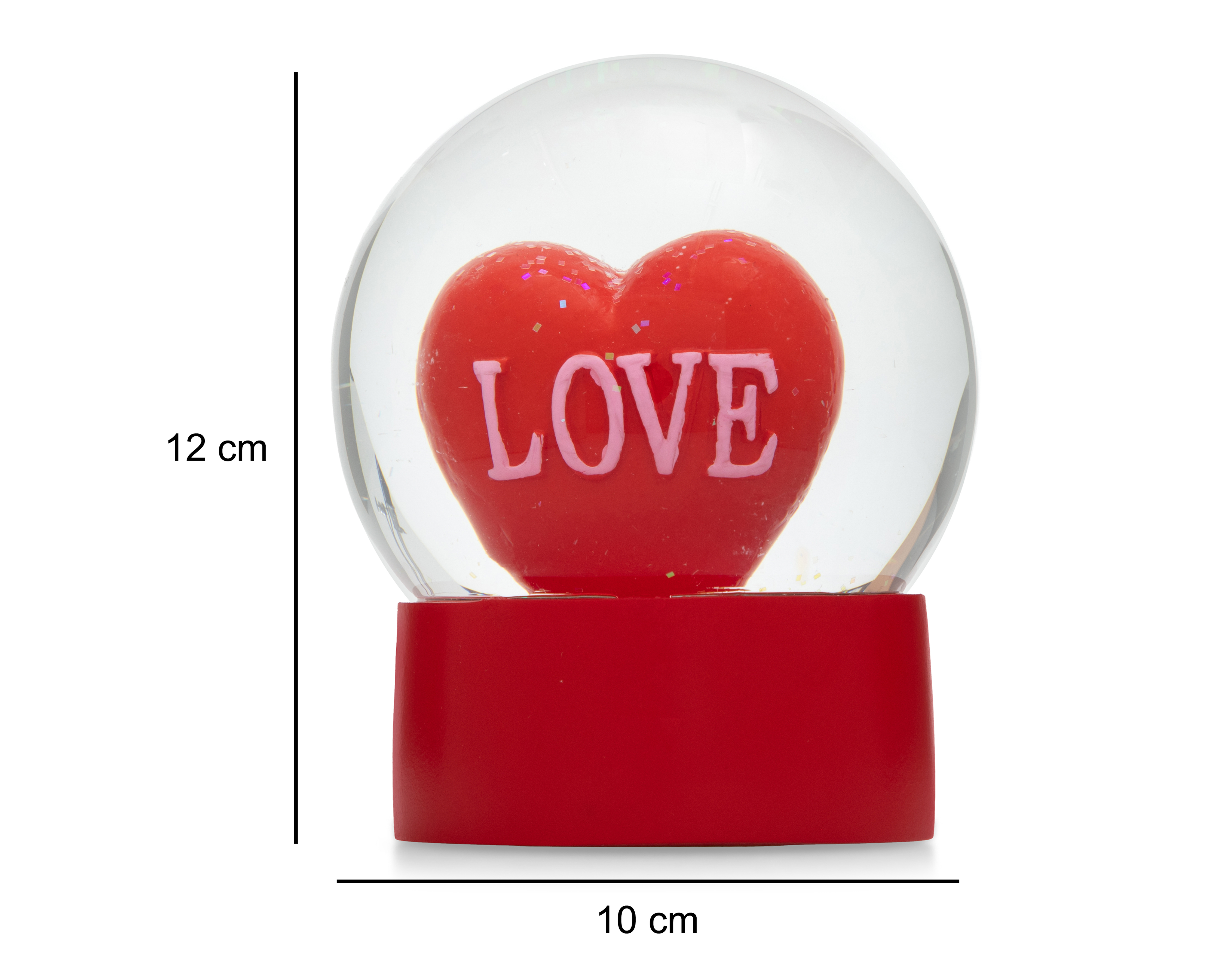 Foto 7 pulgar | Foto 6 | Esfera de Agua Love de Vidrio