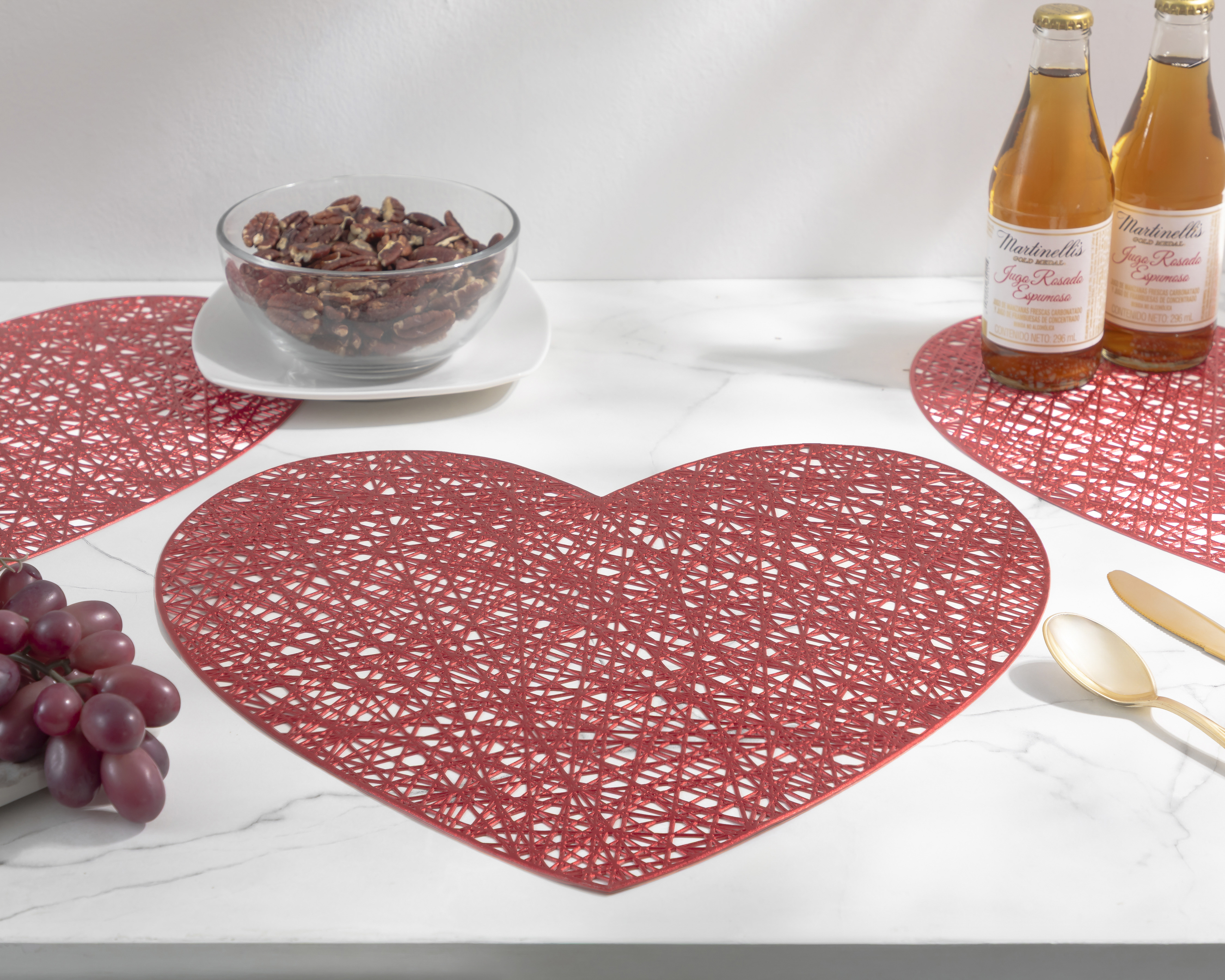 Mantel Individual Rojo Starhaus Valentine 4 Piezas