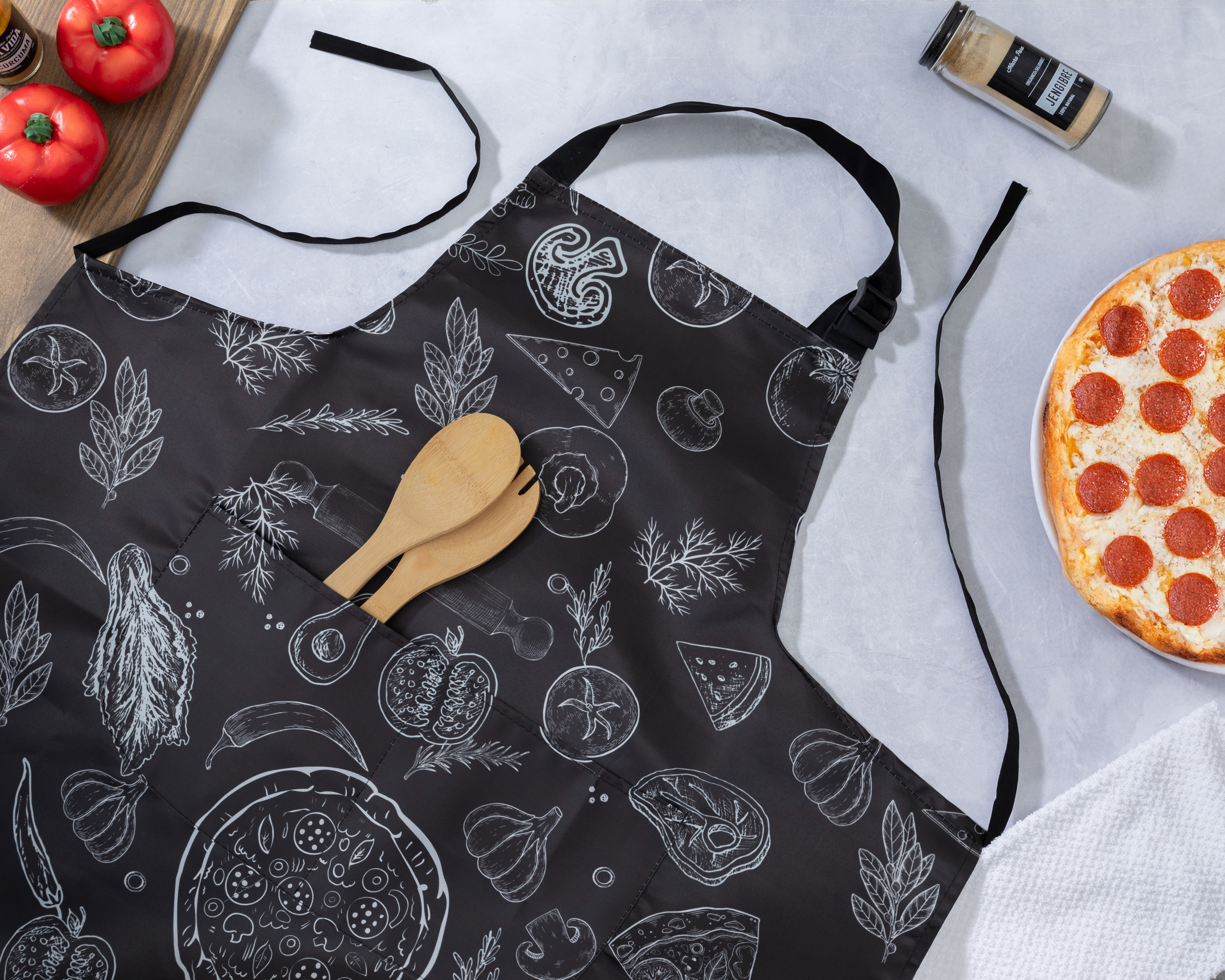 Foto 5 pulgar | Foto 4 | Mandil de Cocina Charlie Negro
