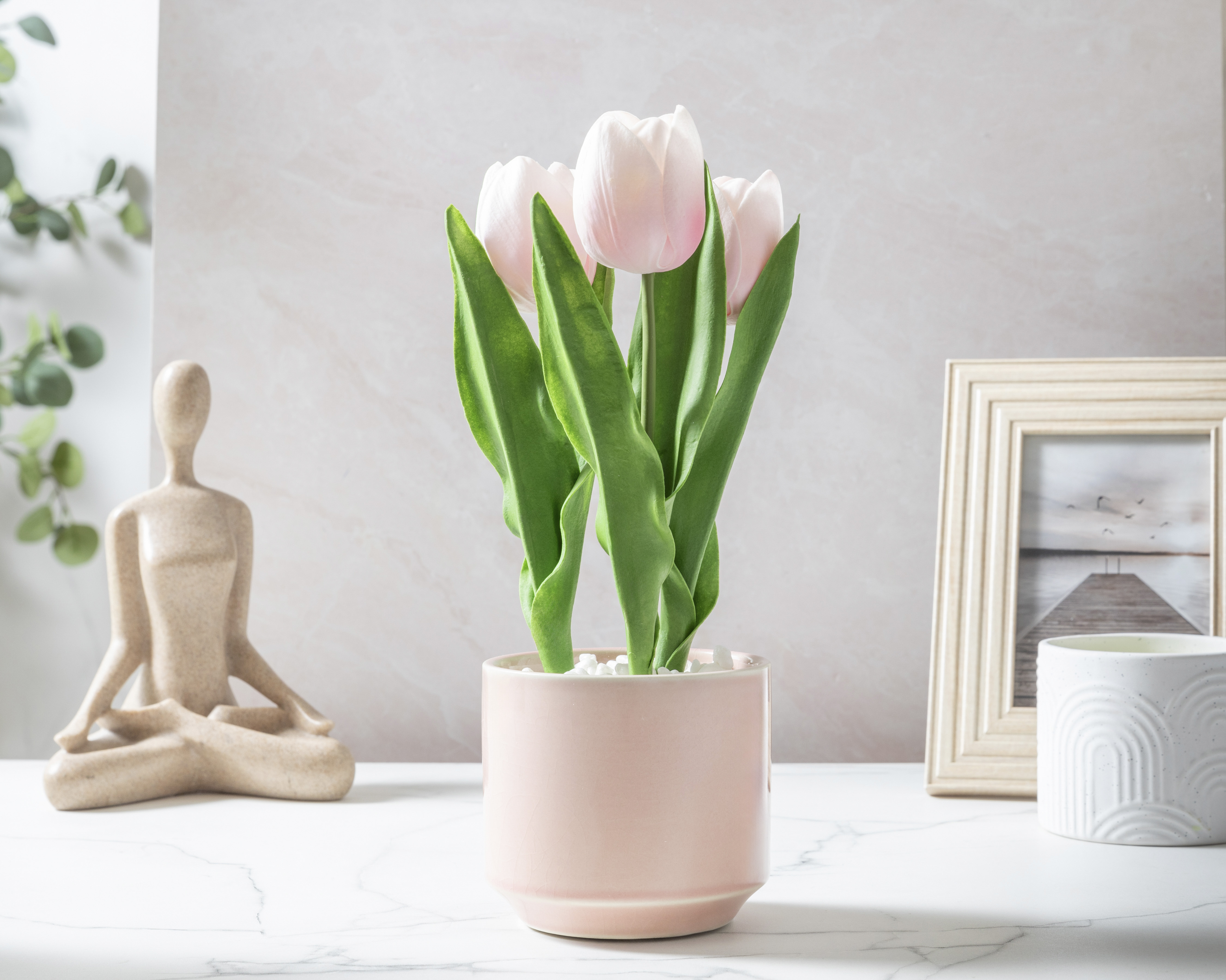 Foto 5 pulgar | Foto 4 | Tulipán Artificial con Maceta Rose 30 cm