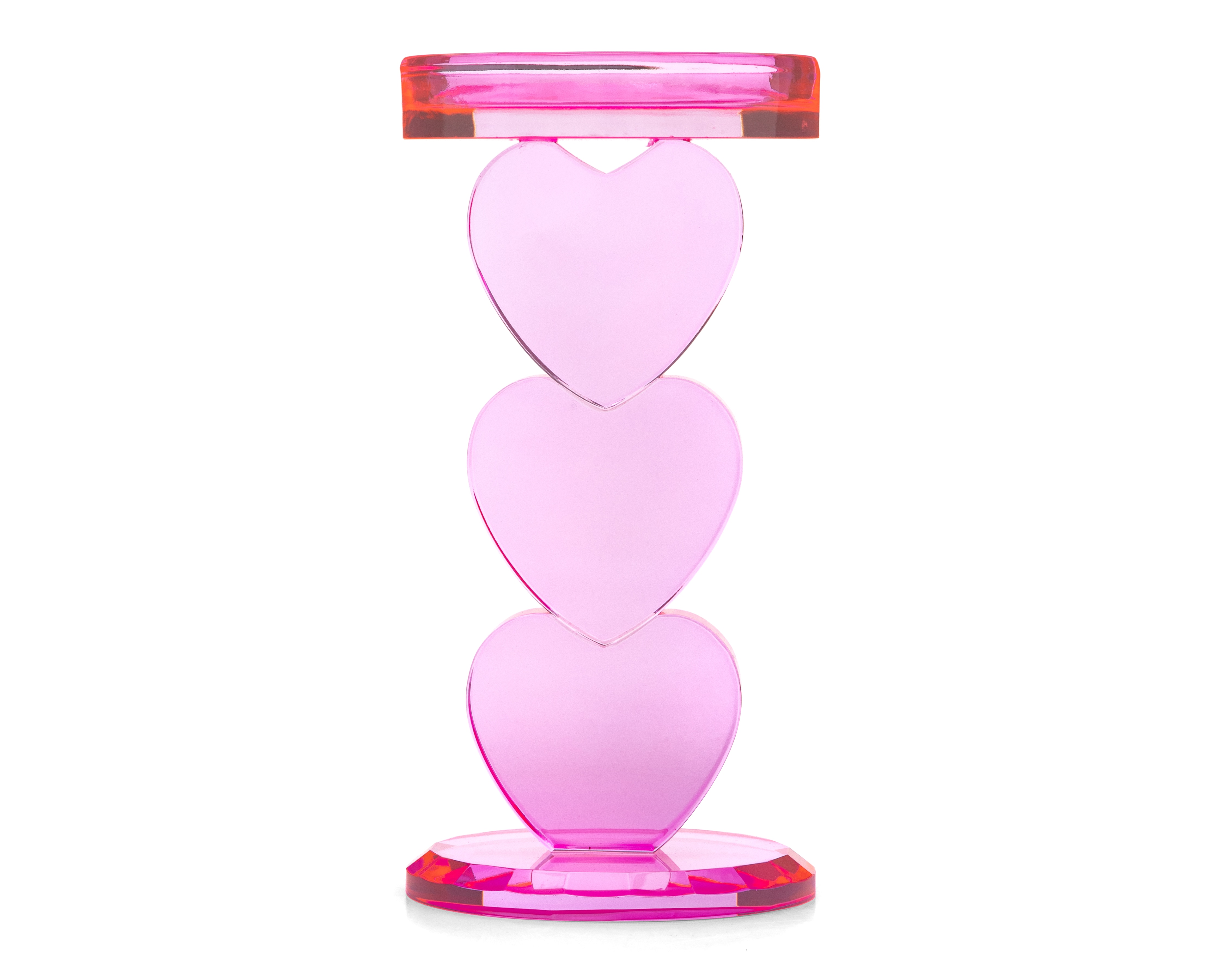 Candelabro de Corazones Geel de Vidrio