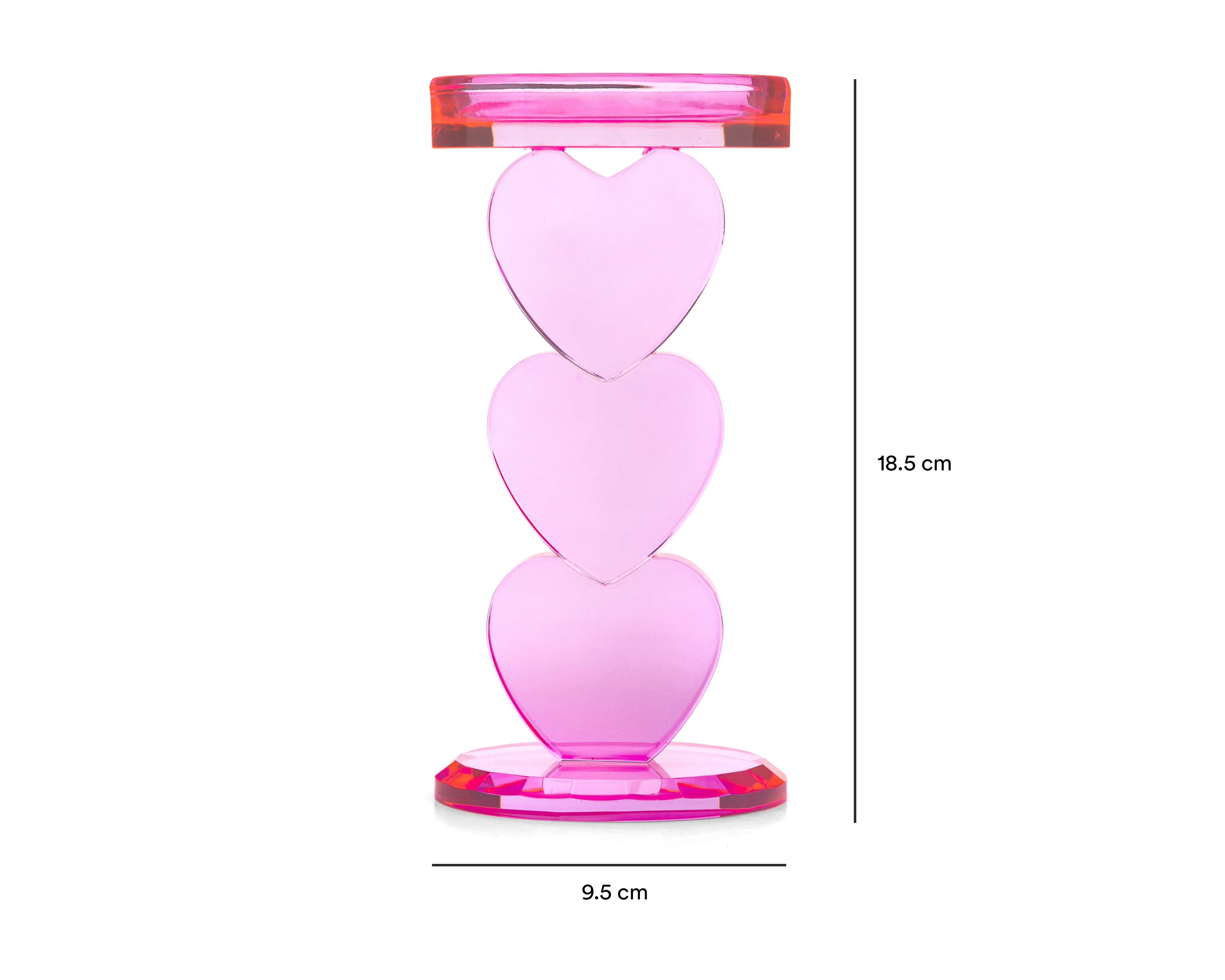 Foto 5 | Foto 5 | Candelabro de Corazones Geel de Vidrio
