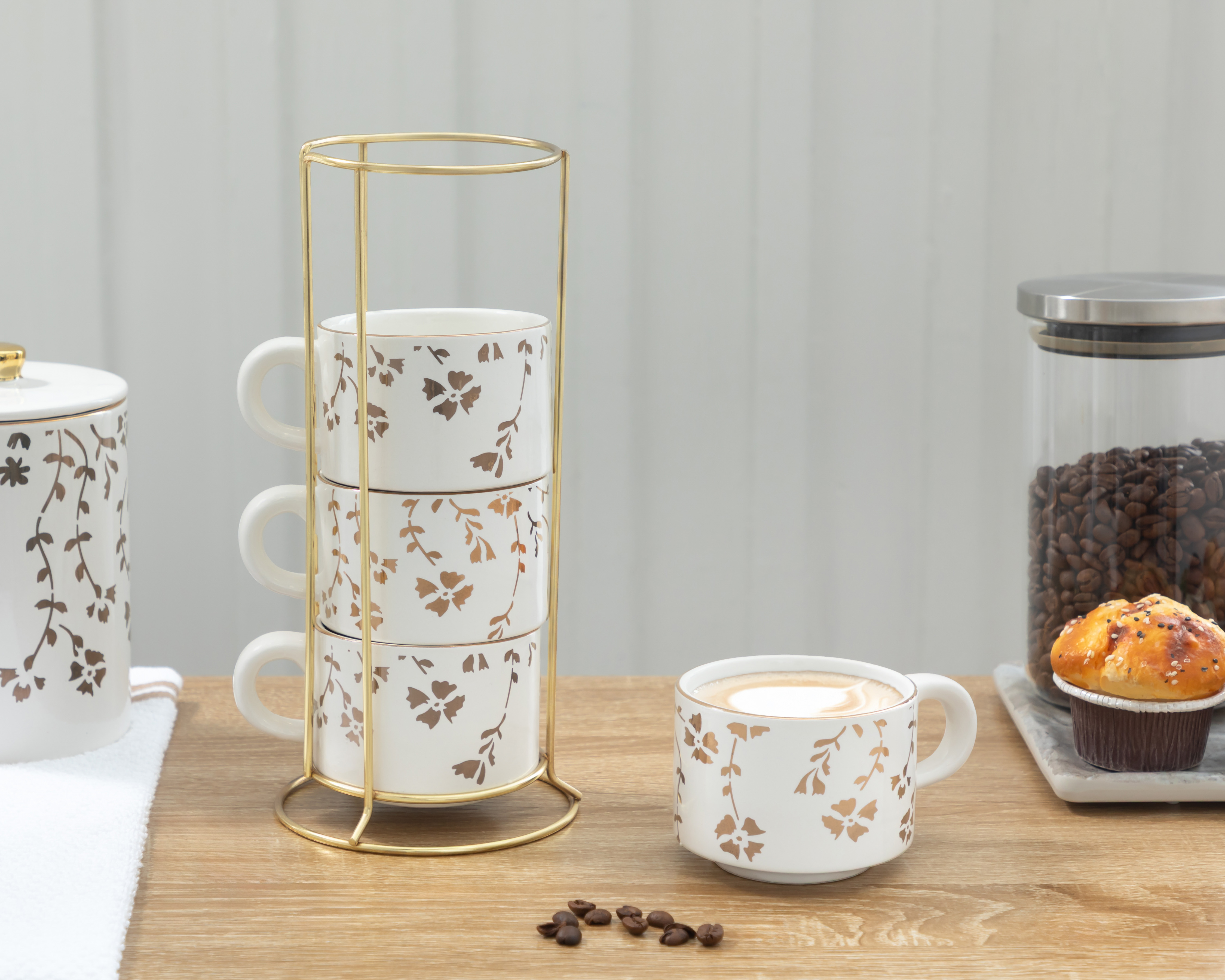 Foto 5 | Foto 5 | Taza de Cerámica Starhaus 225 ml 5 Piezas