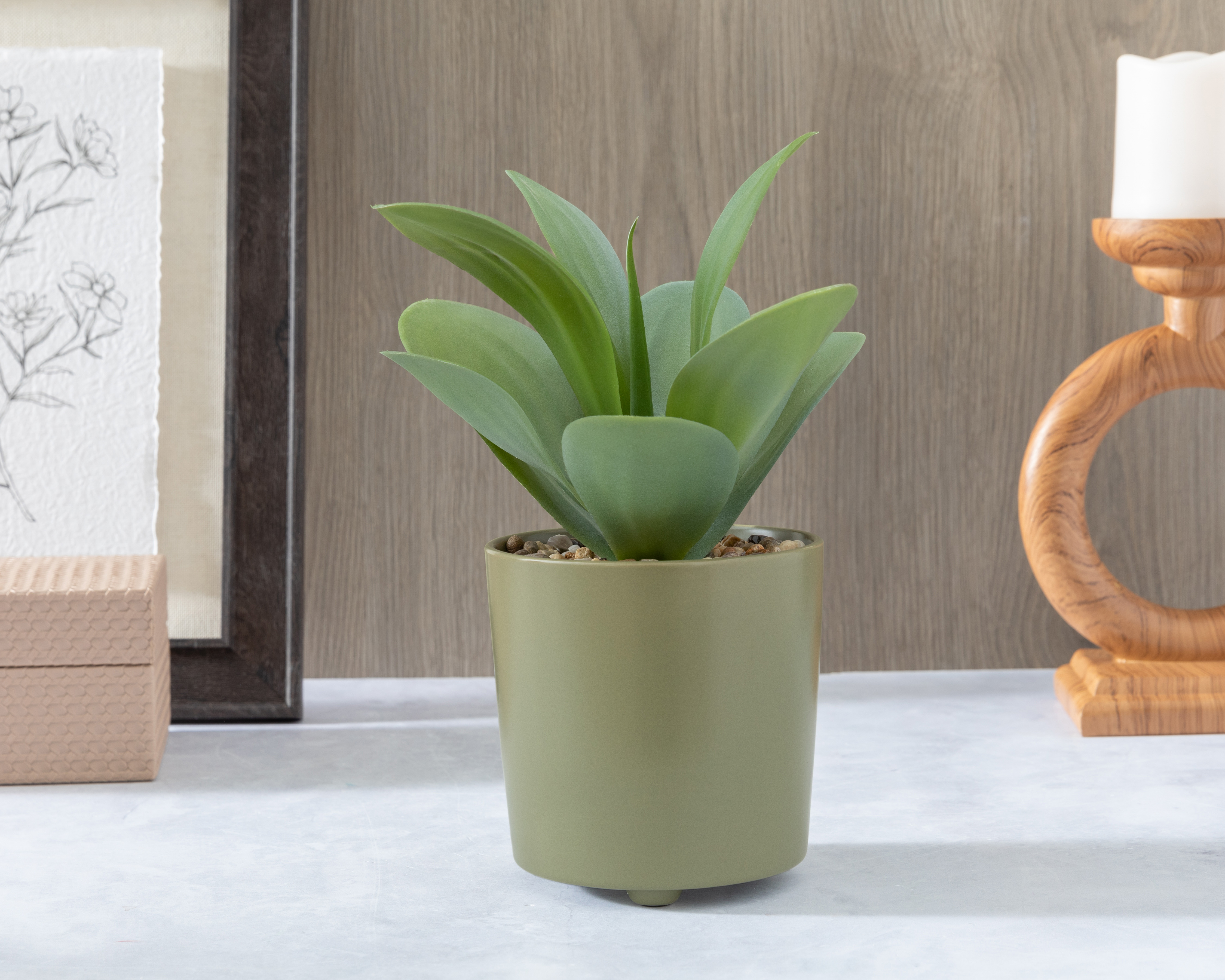 Foto 5 pulgar | Foto 4 | Suculenta Artificial con Maceta Starhaus 26 cm