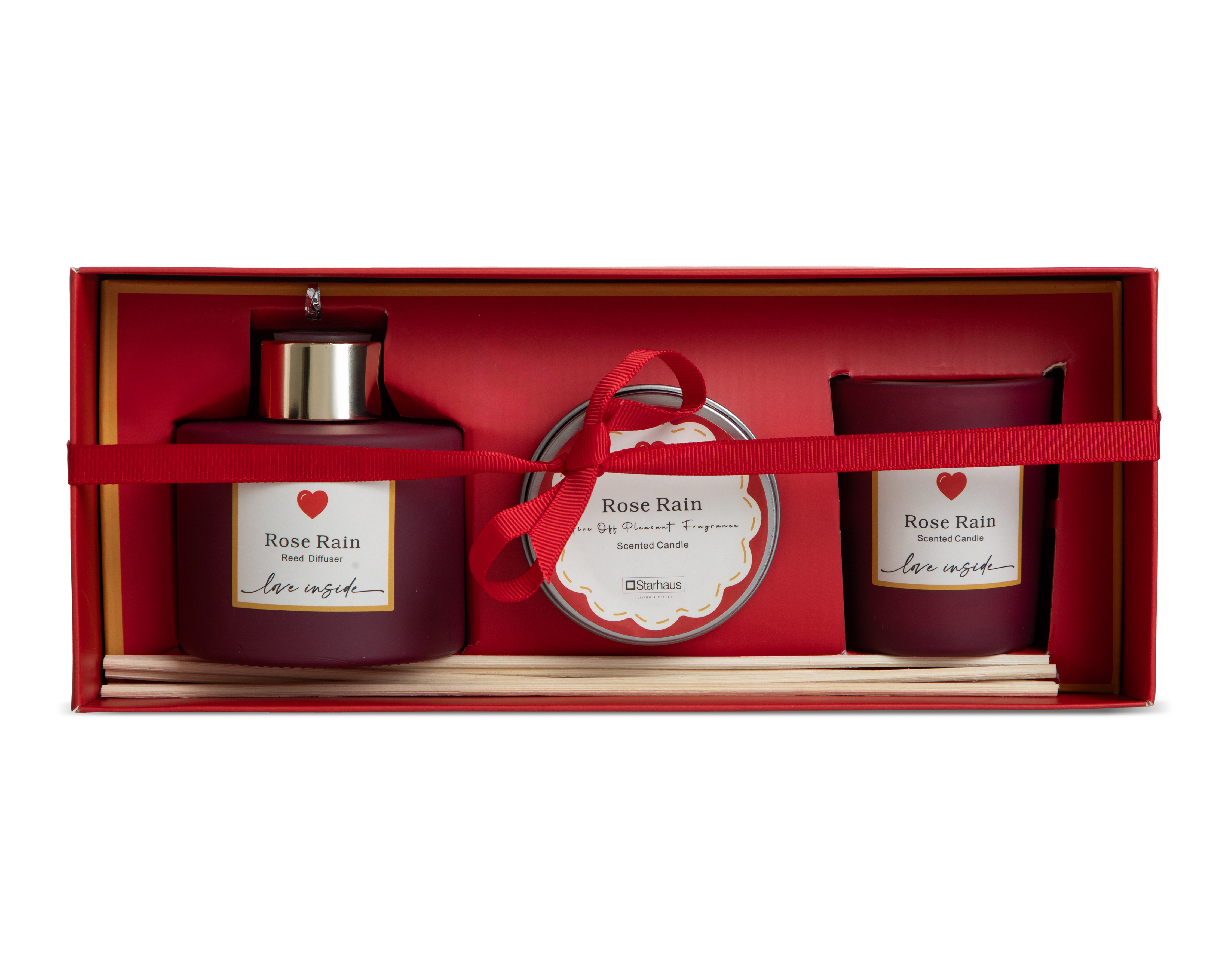 Foto 5 pulgar | Foto 4 | Set de Vela y Difusor Aromático Starhaus Rose for Rain 3 Piezas