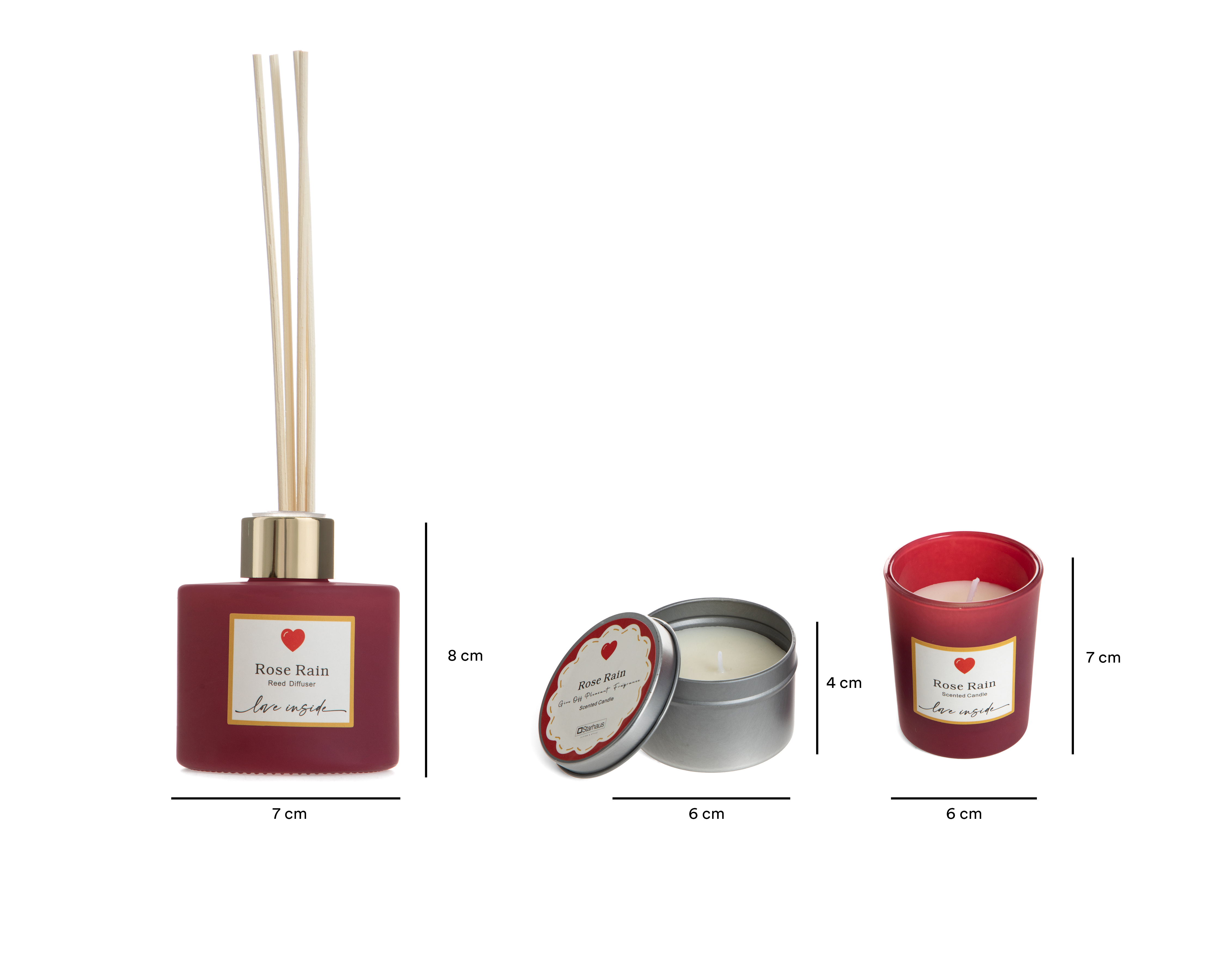 Foto 7 pulgar | Foto 6 | Set de Vela y Difusor Aromático Starhaus Rose for Rain 3 Piezas