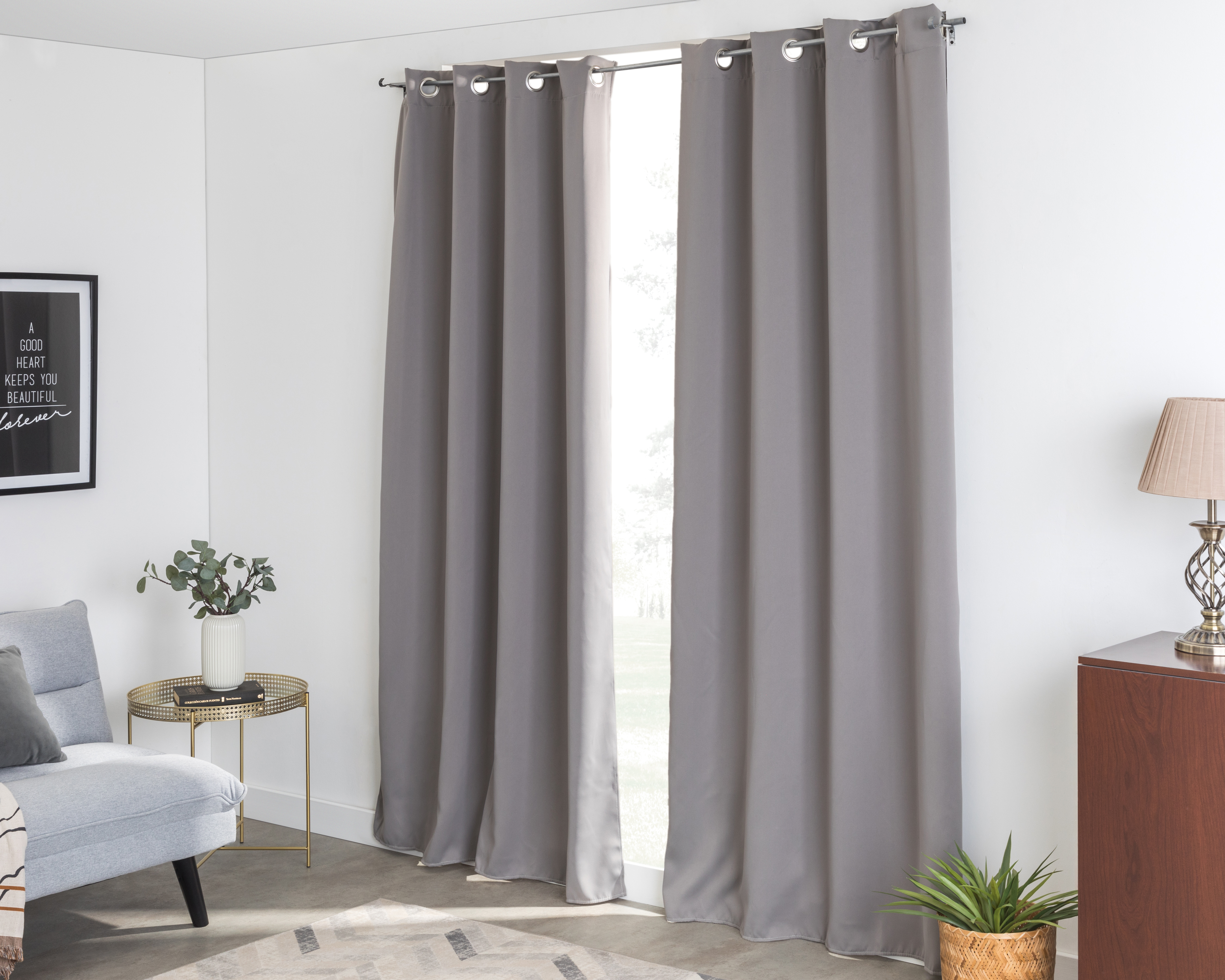 Foto 1 | Foto 1 | Cortinas Black Out 280 x 225 cm Plata