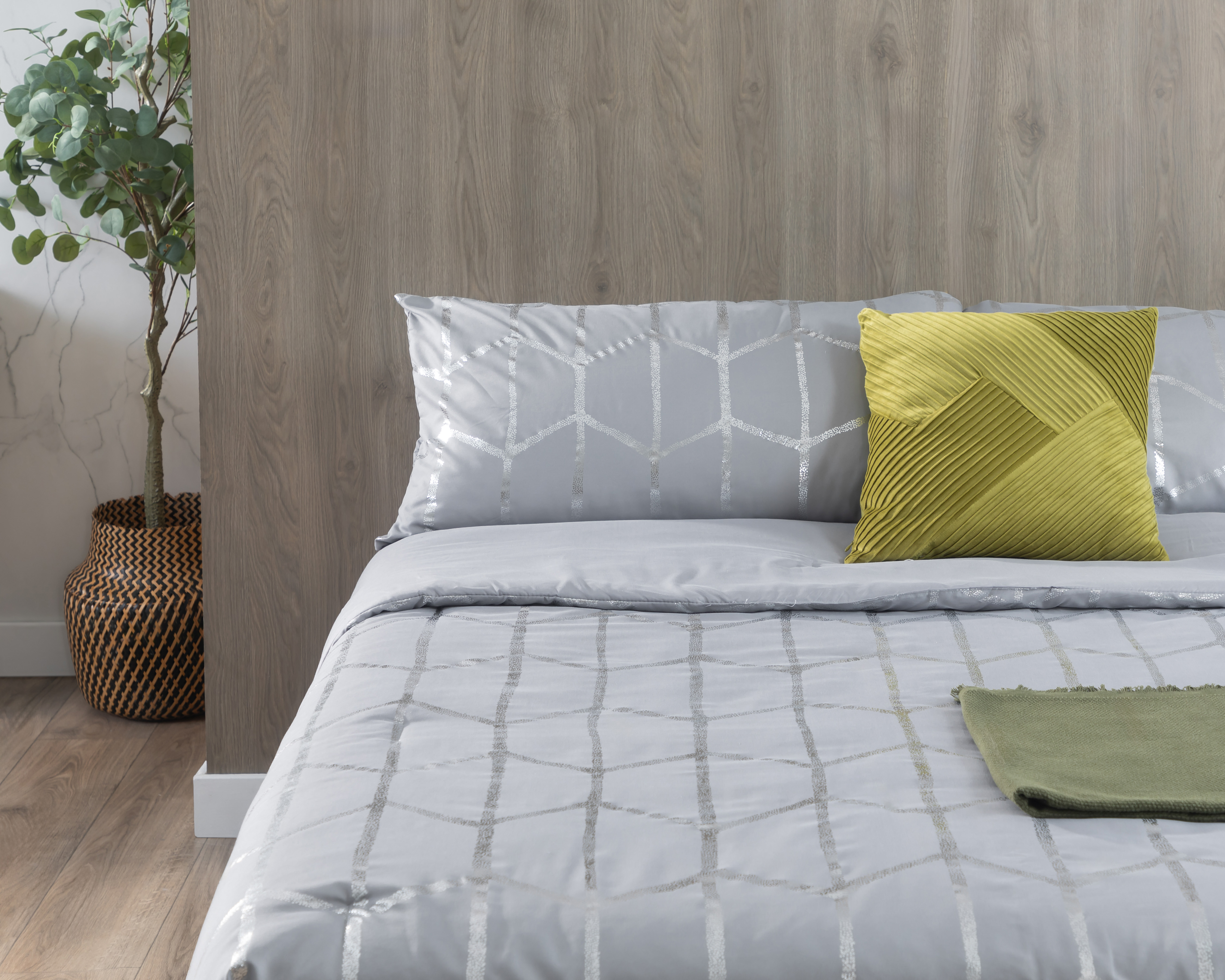 Edredón King Size con Fundas para Almohada Starhaus Gris 3 Piezas