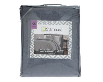 Foto 4 | Foto 4 | Colcha King Size con Fundas para Almohada Starhaus Milo 3 Piezas
