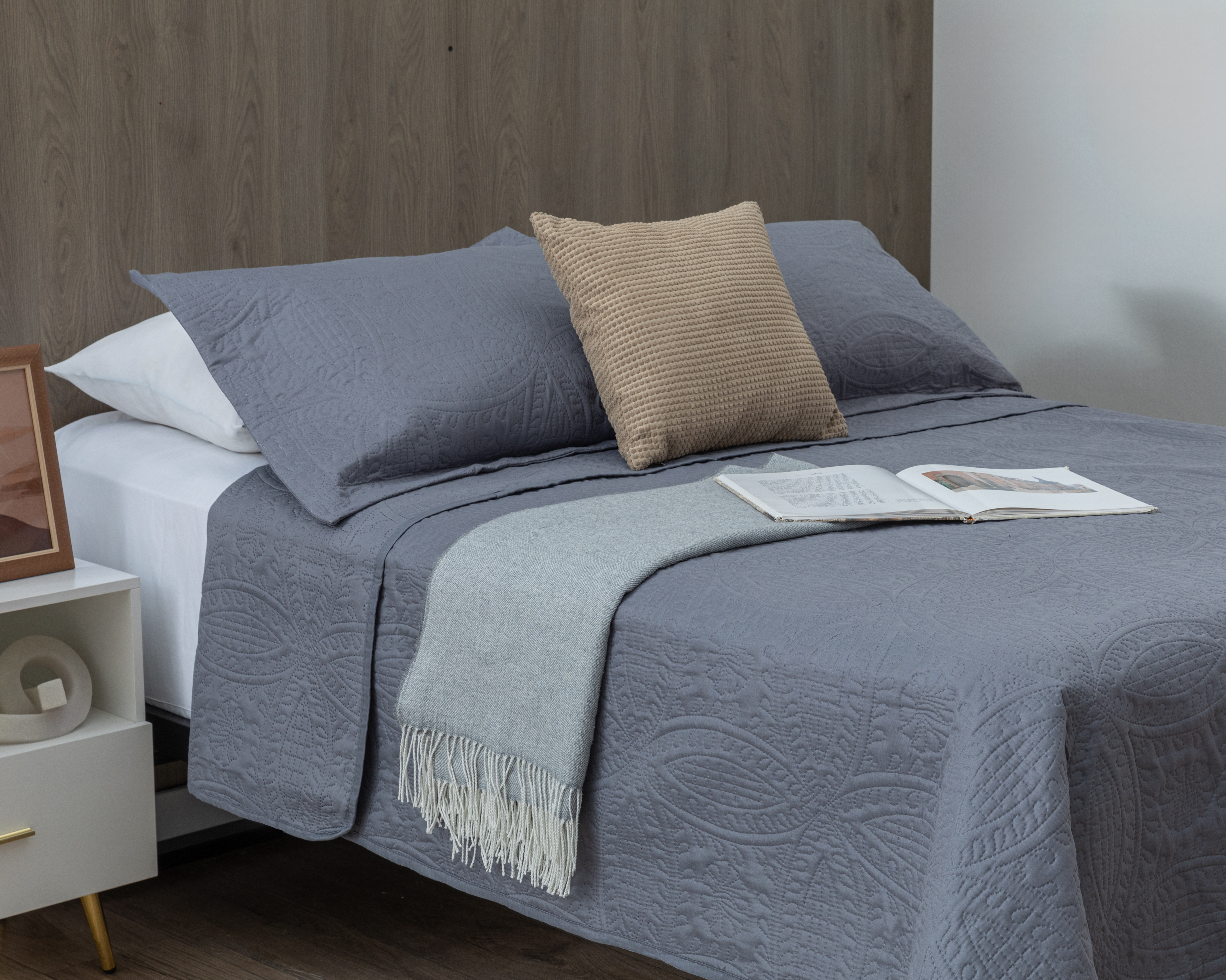 Colcha Matrimonial con Fundas para Almohada Starhaus Milo 3 Piezas