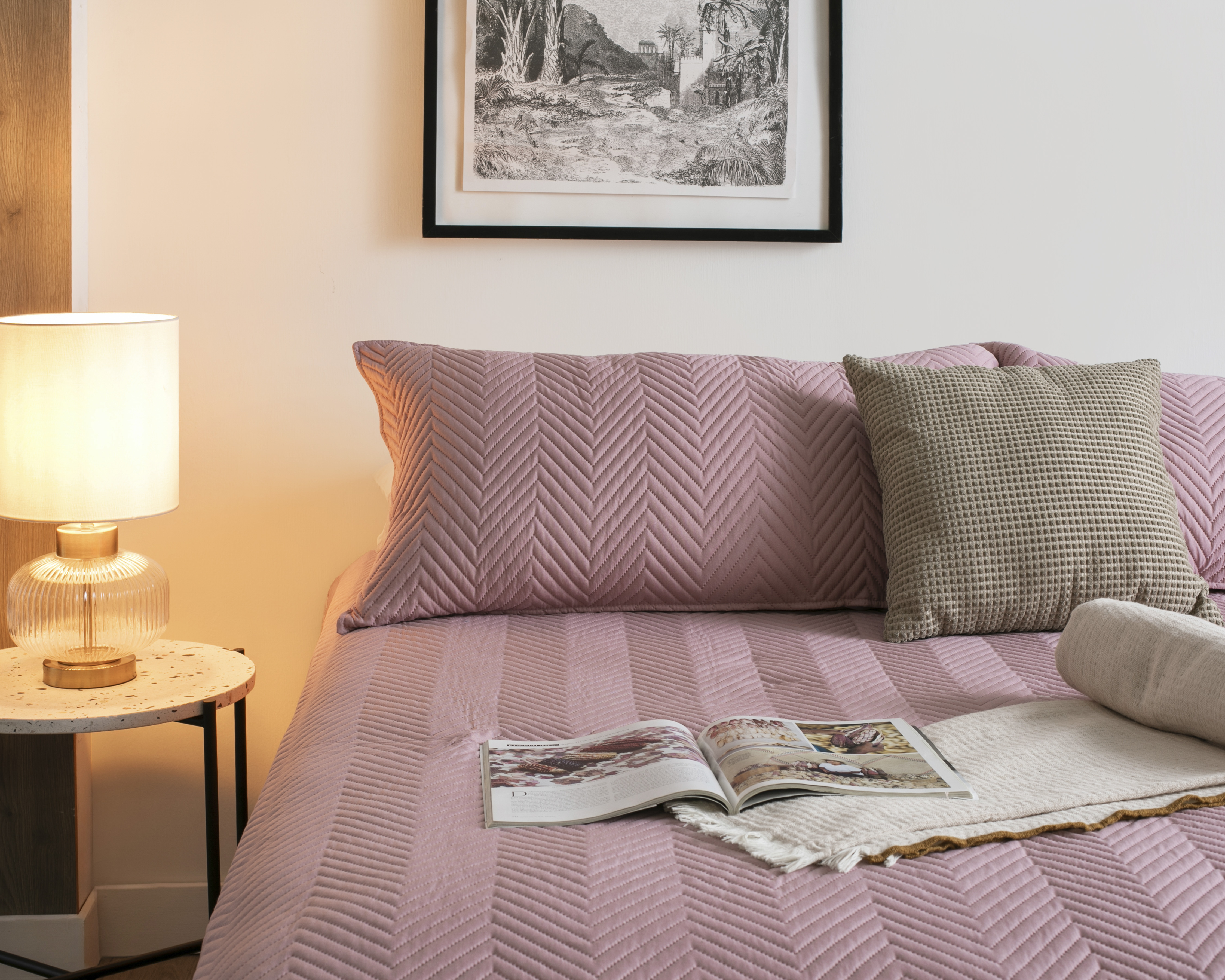 Colcha King Size con Fundas para Almohada Starhaus Marisol Rosa 3 Piezas