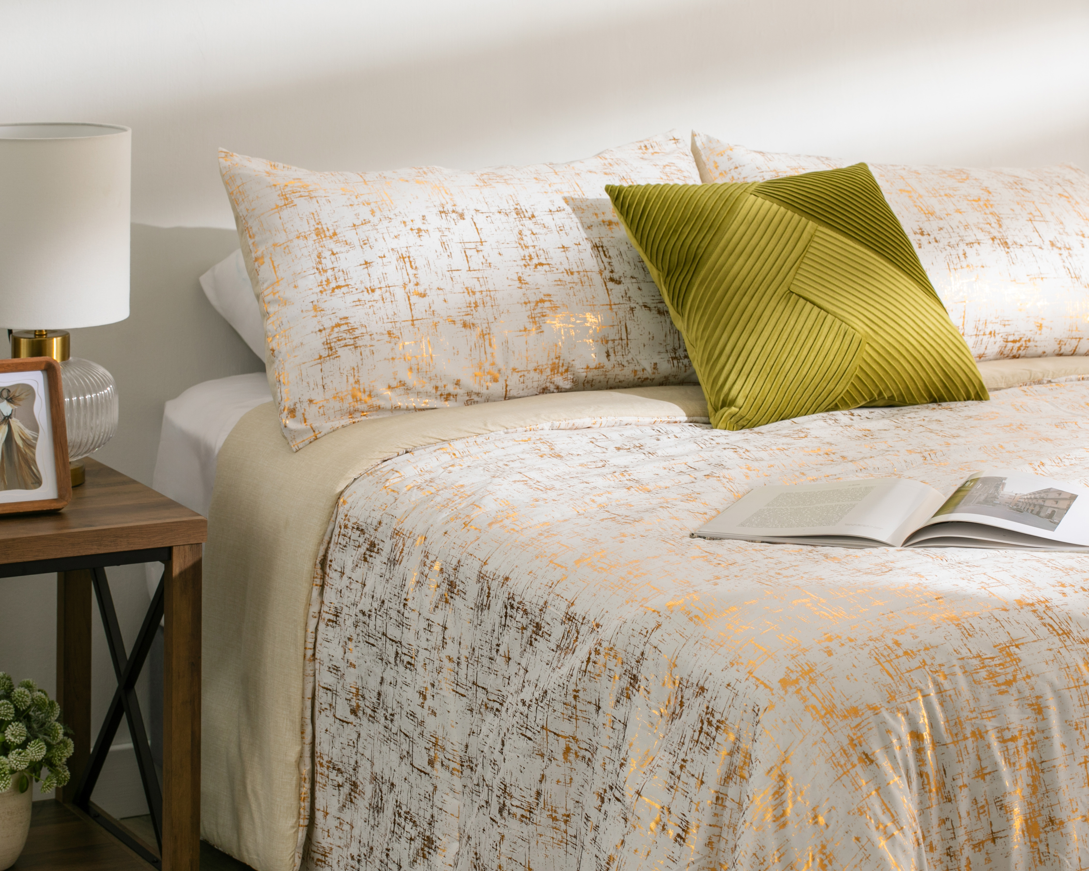 Edredón King Size con Fundas para Almohada Starhaus Denisse Blanco 3 Piezas