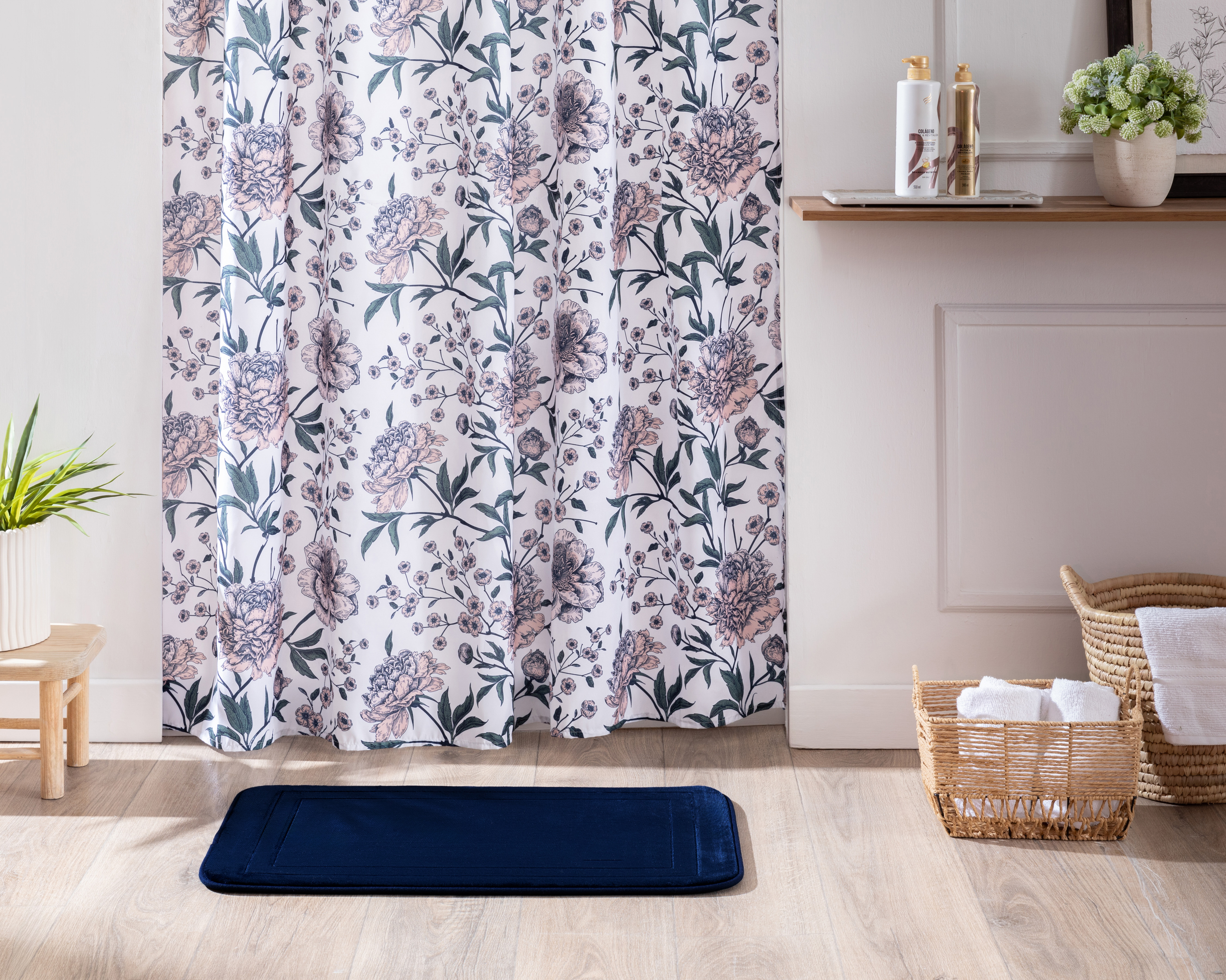 Foto 7 pulgar | Foto 6 | Cortina y Tapete de Baño Starhaus Multicolor 2 Piezas