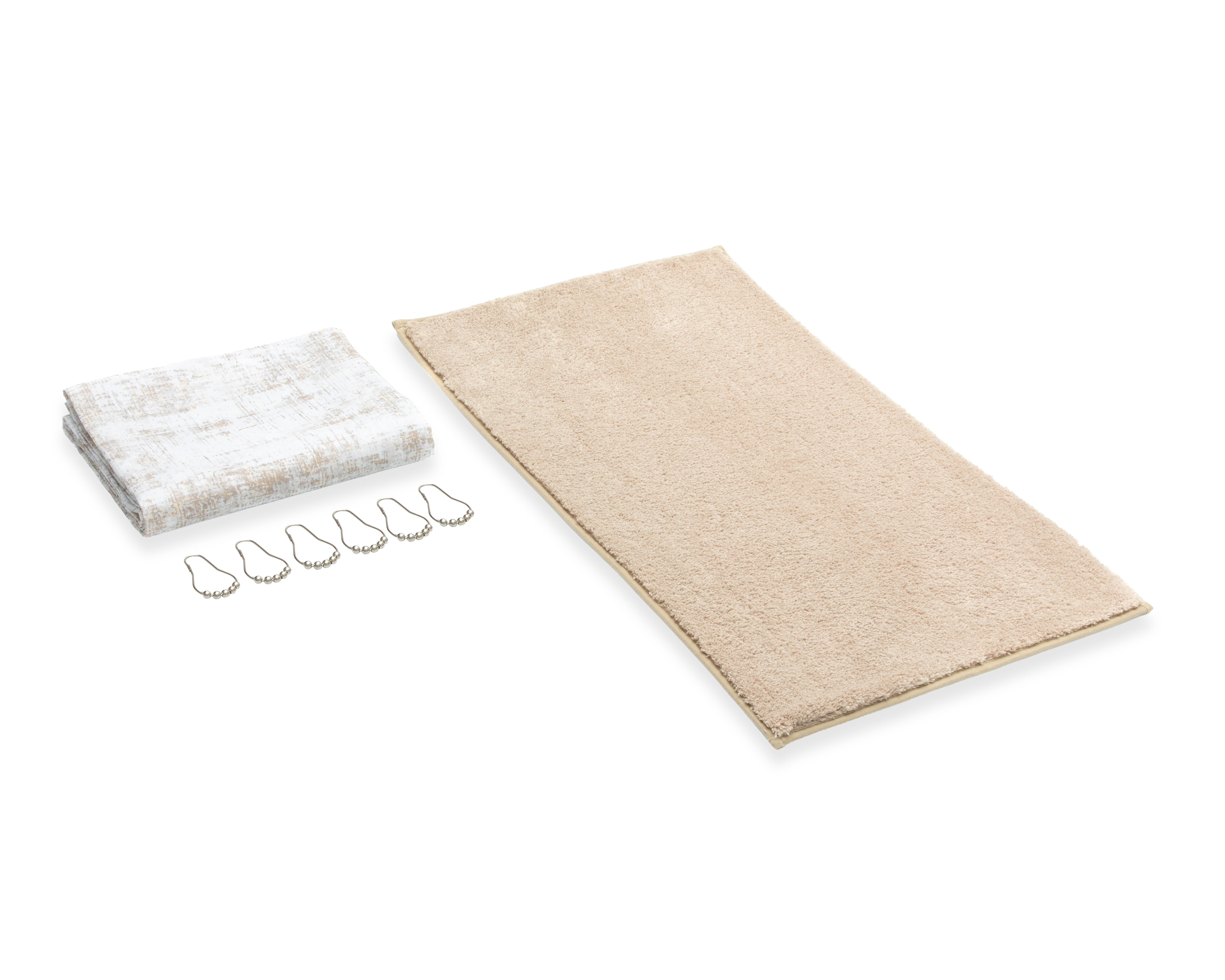 Cortina y Tapete para Baño Starhaus Taupe 2 Piezas