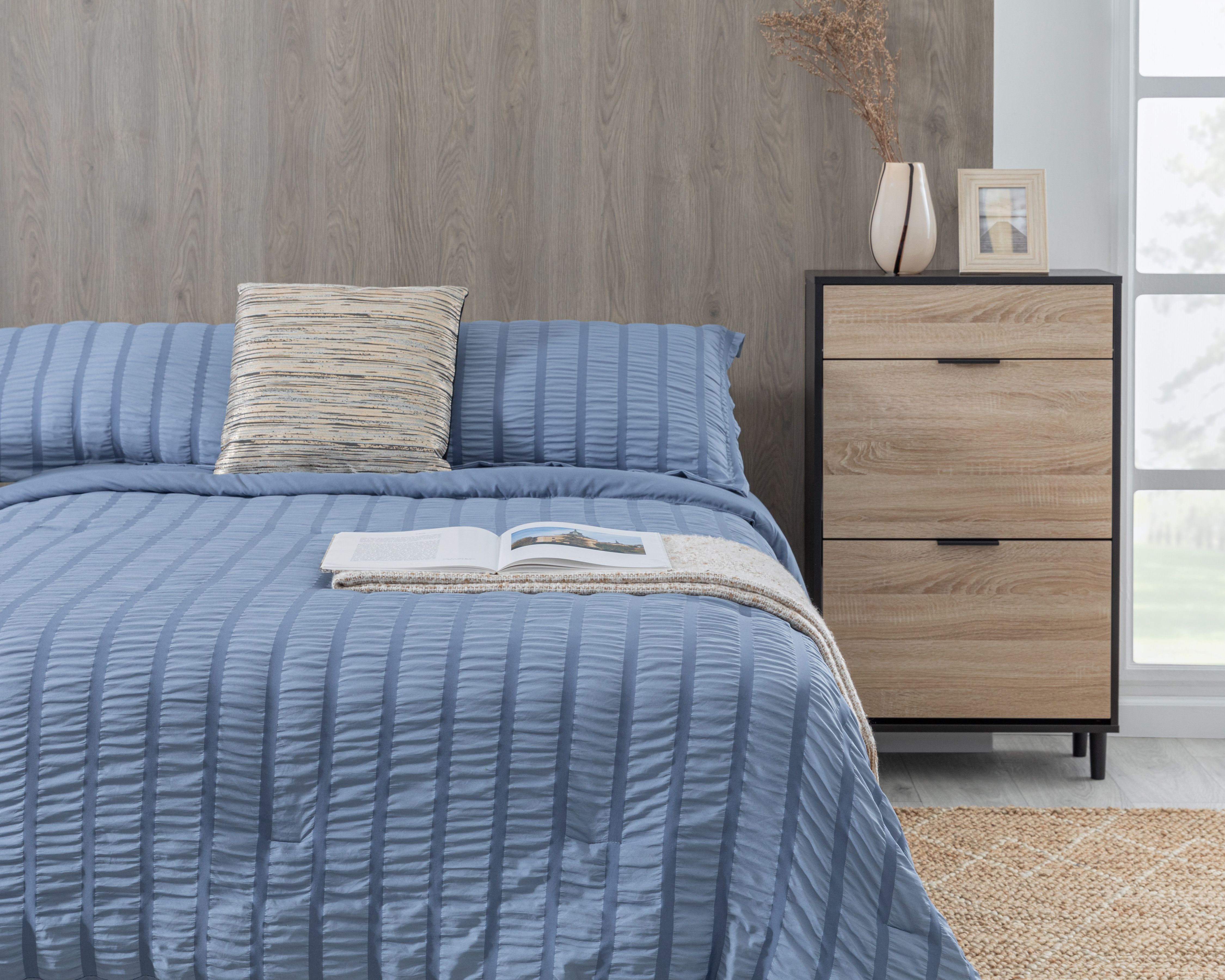 Foto 1 | Foto 1 | Edredón Matrimonial con Fundas para Almohada Starhaus Reid Azul 3 Piezas