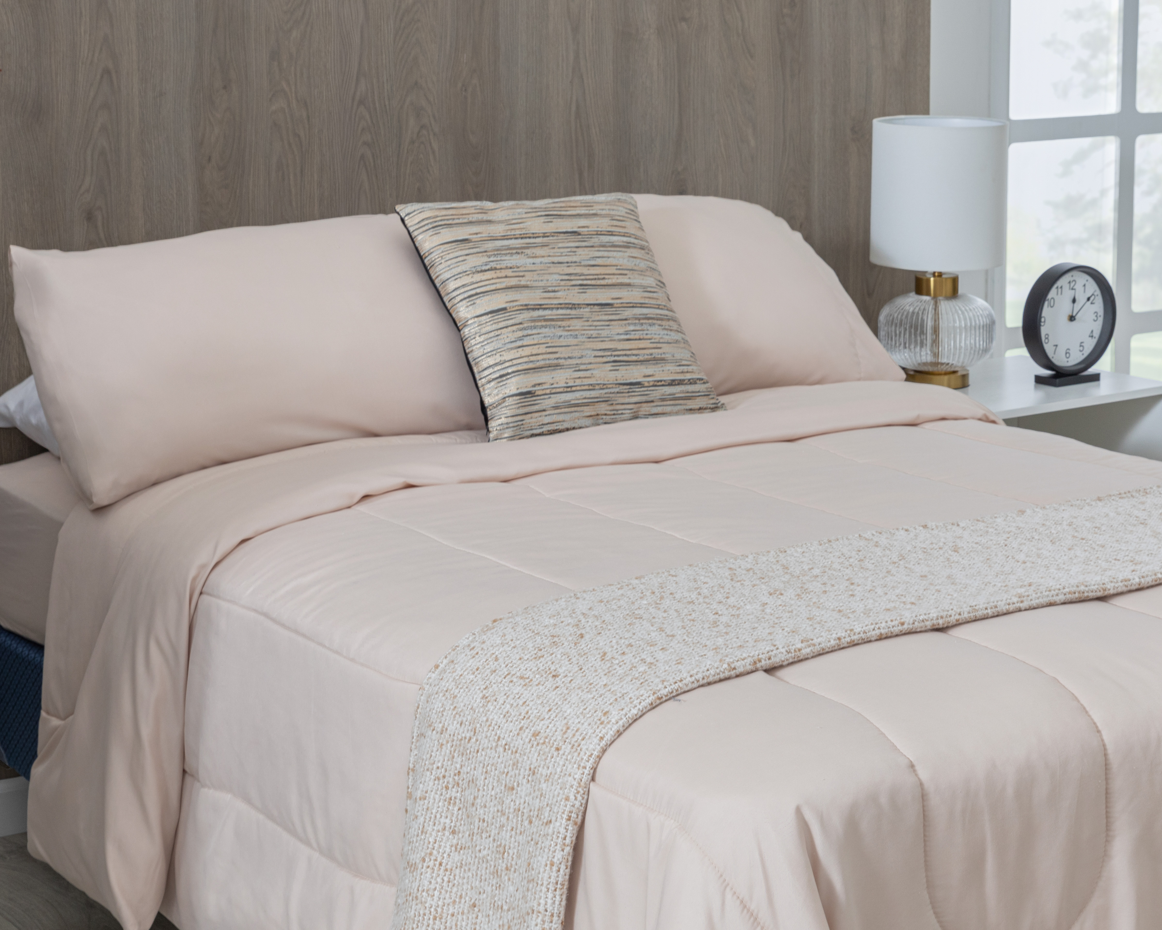 Edredón Matrimonial/Queen Size con Sábanas y Fundas Starhaus Melvin Beige 7 Piezas