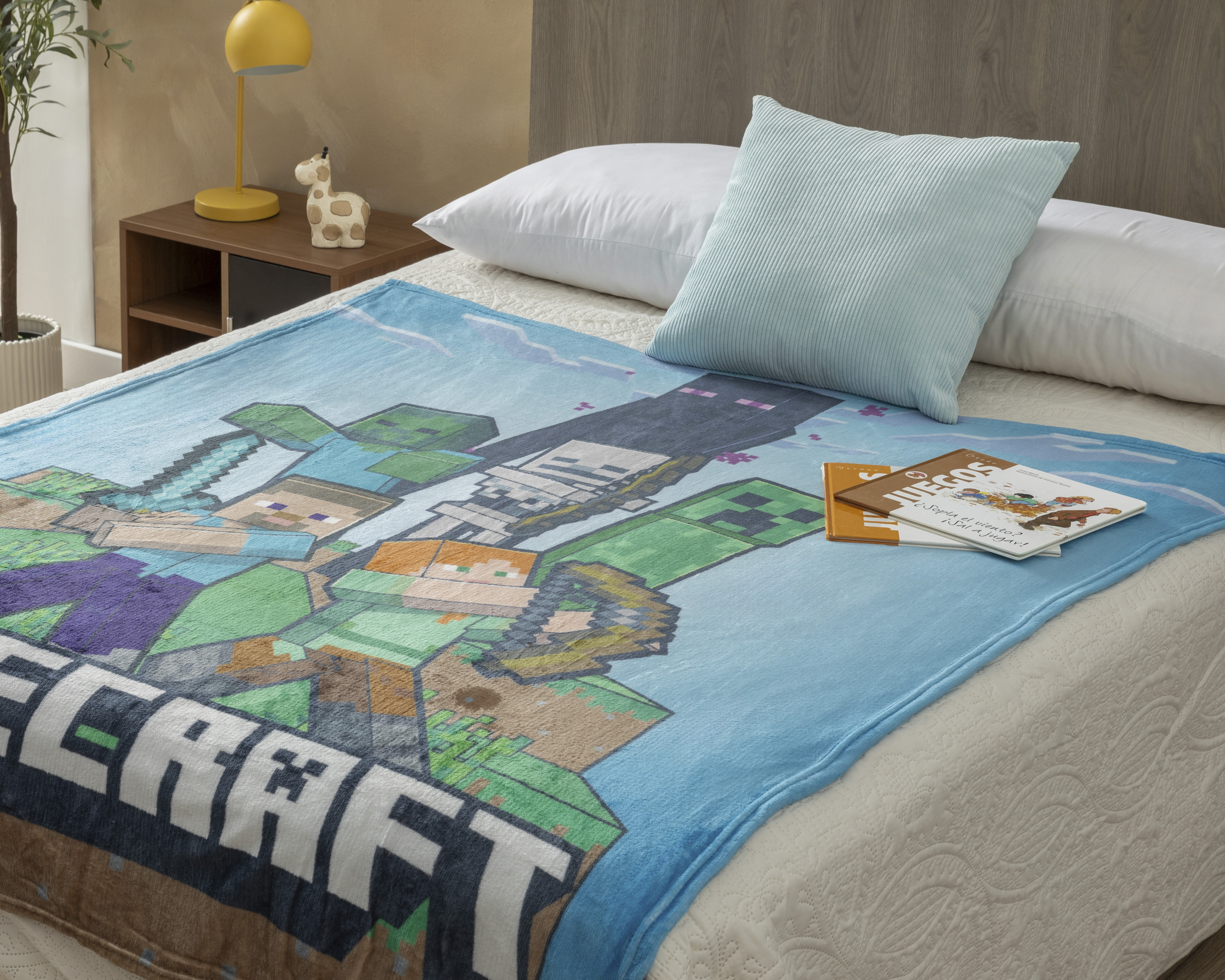 Frazada Individual Minecraft con Estampado