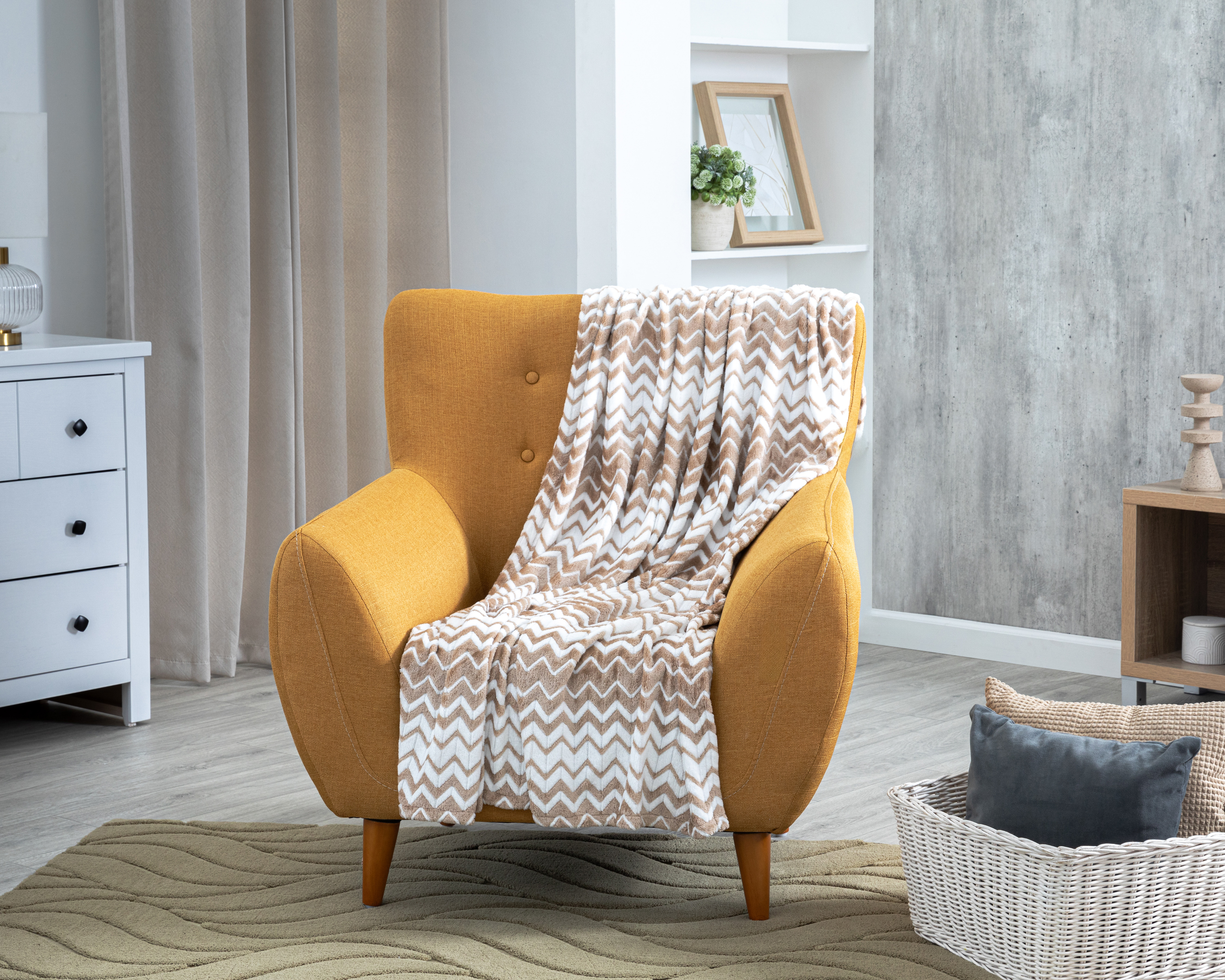 Frazada Individual Starhaus Doble Hilo Zigzag