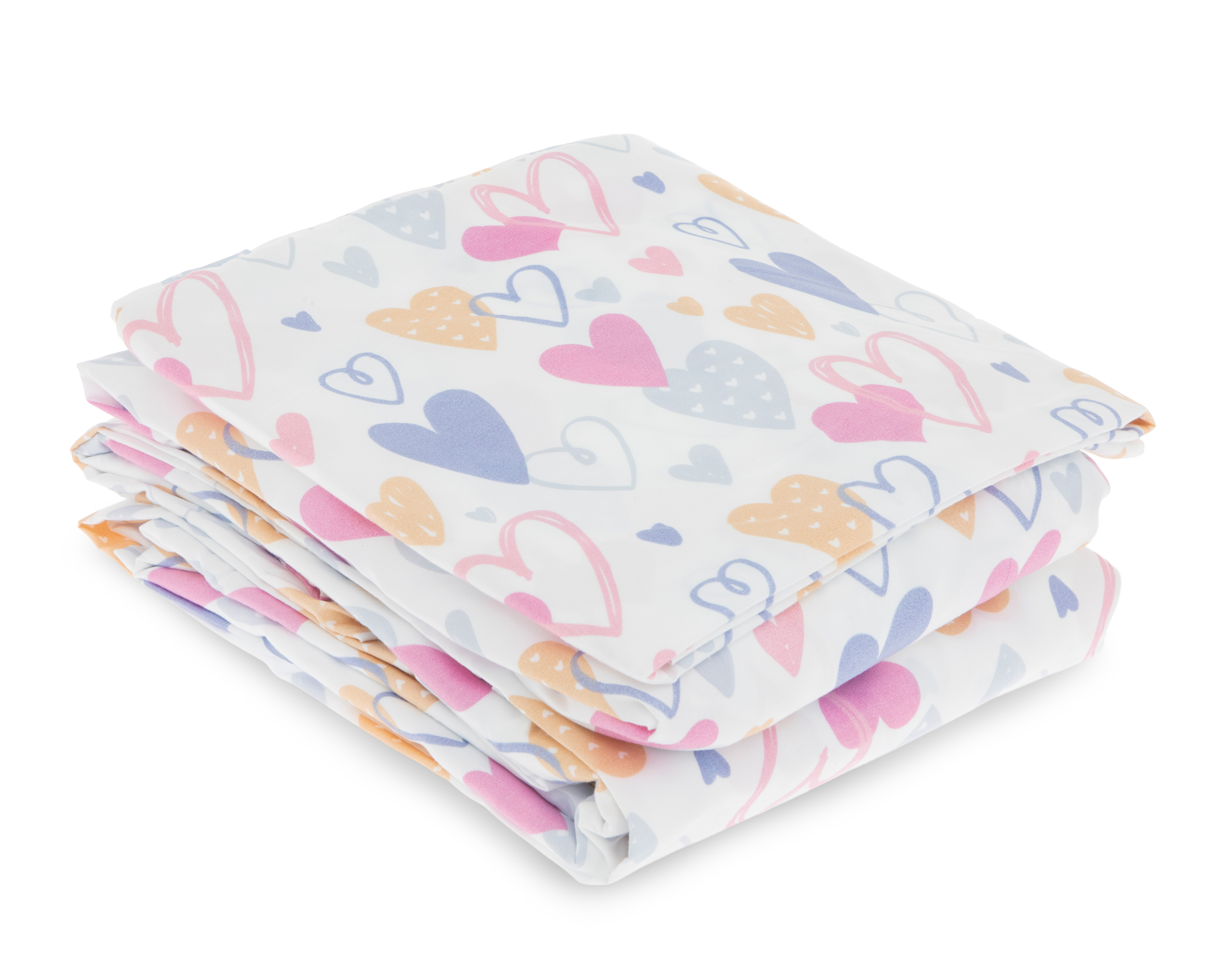 Foto 3 pulgar | Foto 2 | Sábana Individual con Funda para Almohada Starhaus Adorable Corazones 3 Piezas