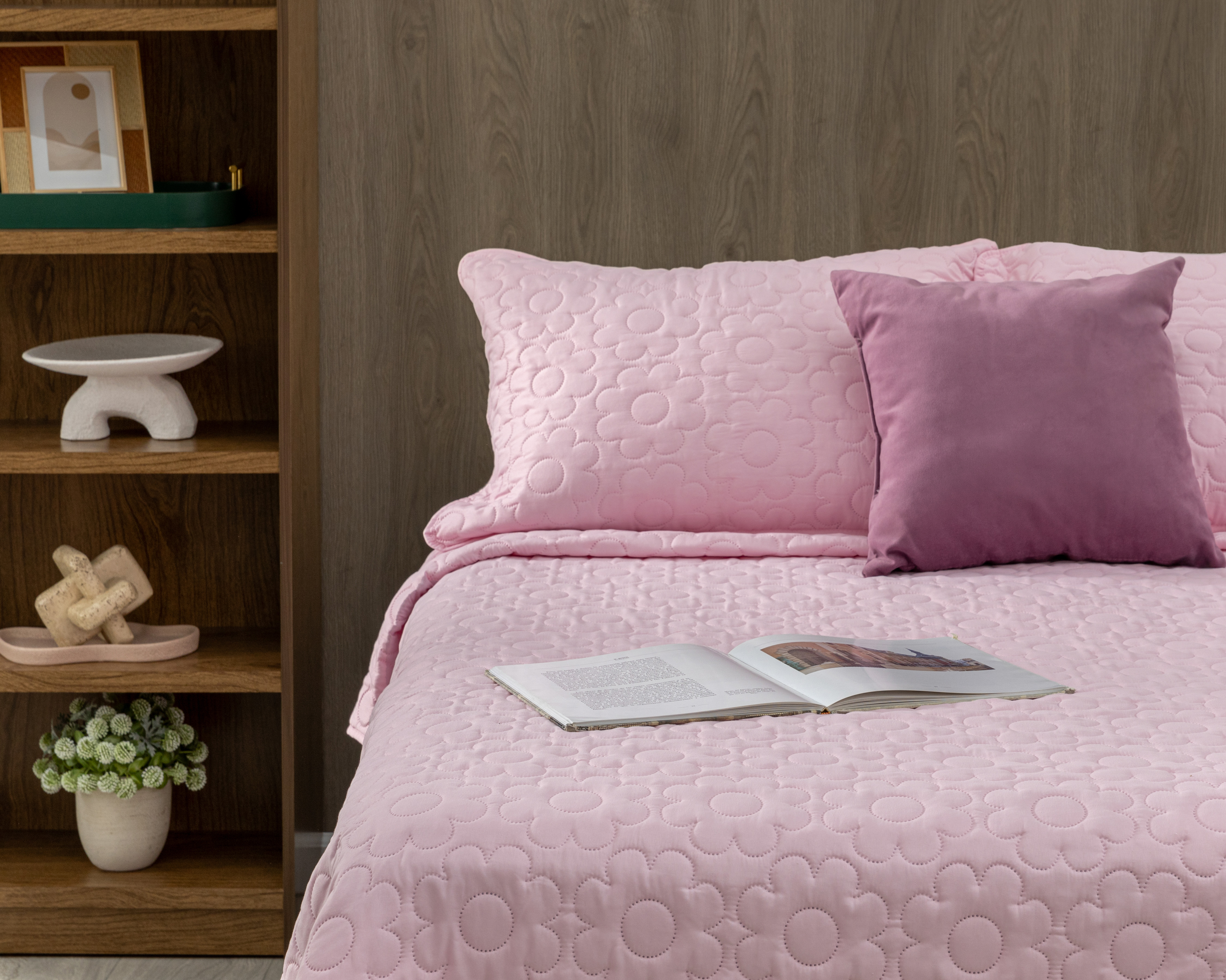 Colcha Individual con Funda para Almohada Starhaus Bluma Rosa 2 Piezas