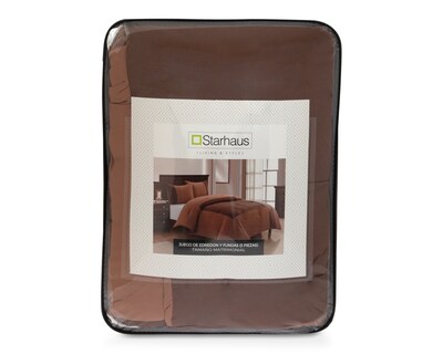 Foto 3 | Foto 3 | Edredón Starhaus Matrimonial Zoe Café 3 Piezas