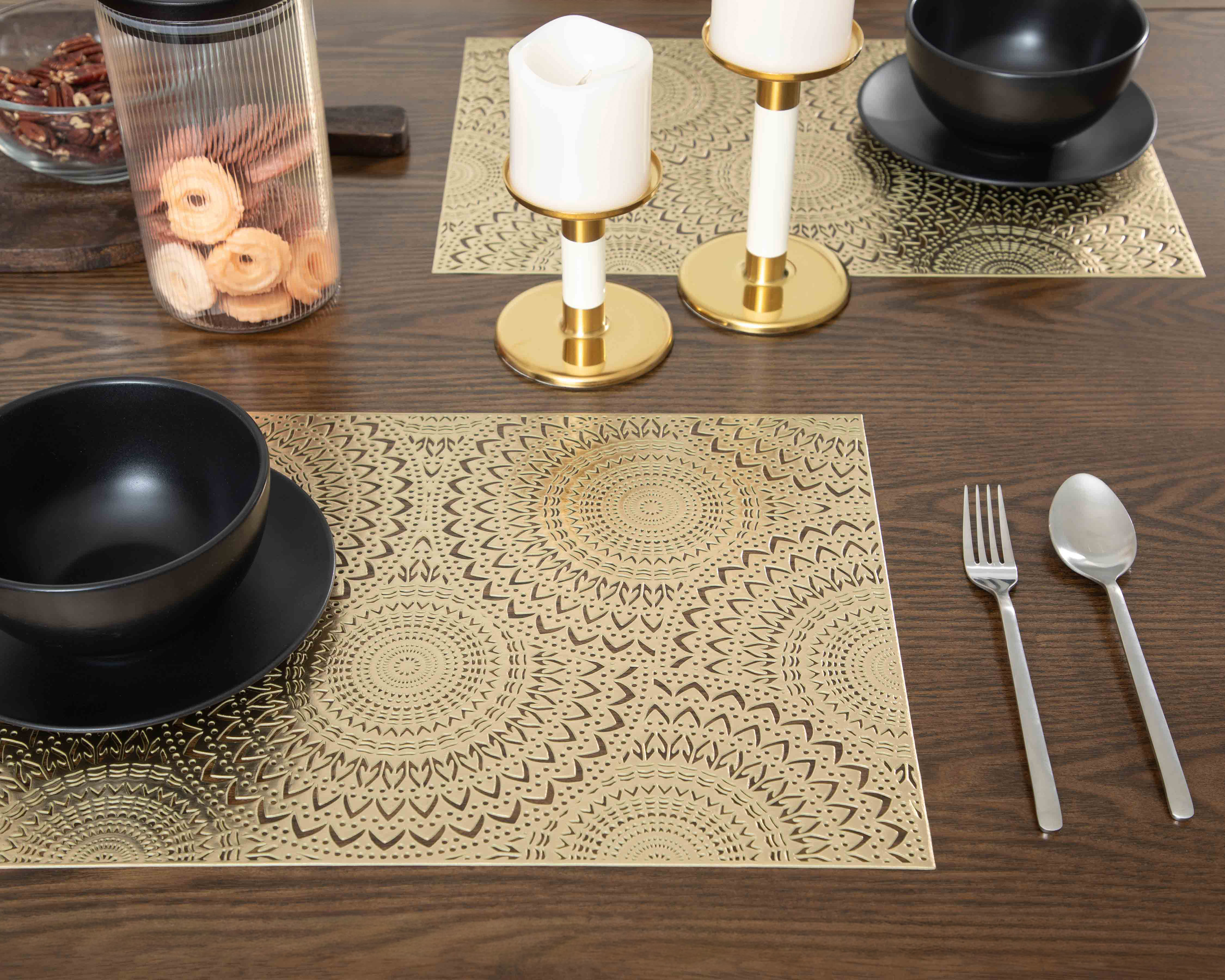 Mantel Individual para Mesa Dorado Starhaus Arad 4 Piezas