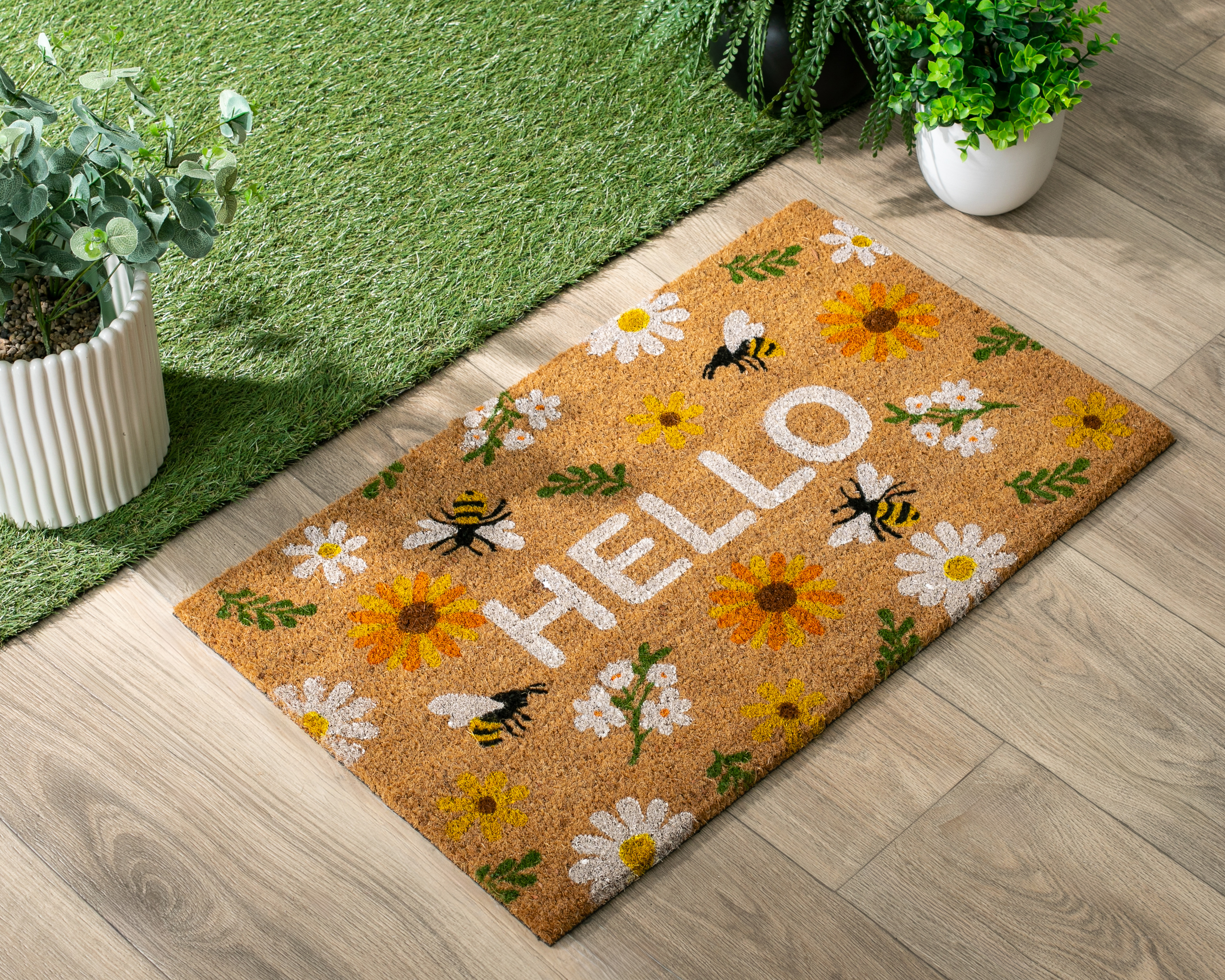 Foto 5 pulgar | Foto 4 | Tapete de Entrada Hello Sunflower 75 x 45 cm