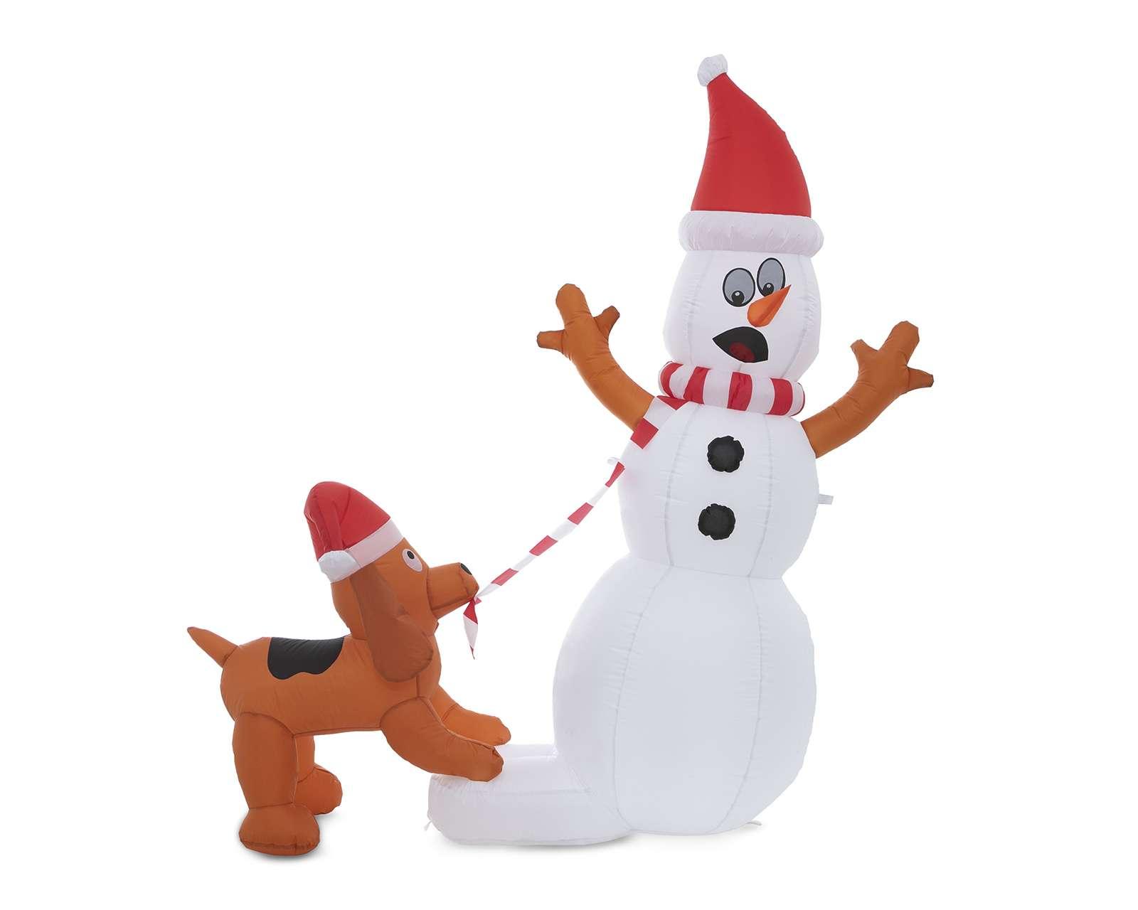 Foto 3 pulgar | Foto 2 | Inflable Perro y Muñeco de Nieve 152 cm