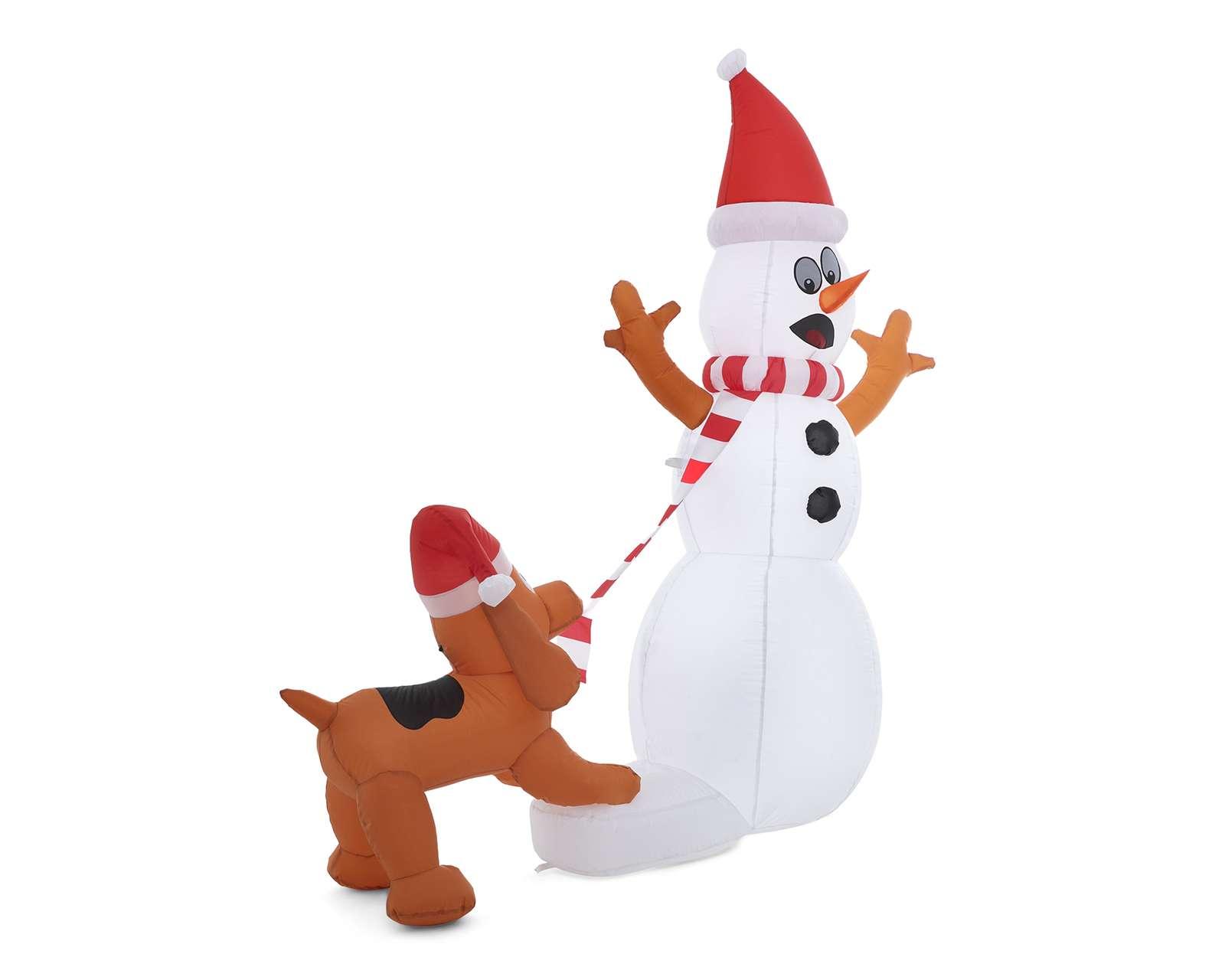 Foto 4 pulgar | Foto 3 | Inflable Perro y Muñeco de Nieve 152 cm