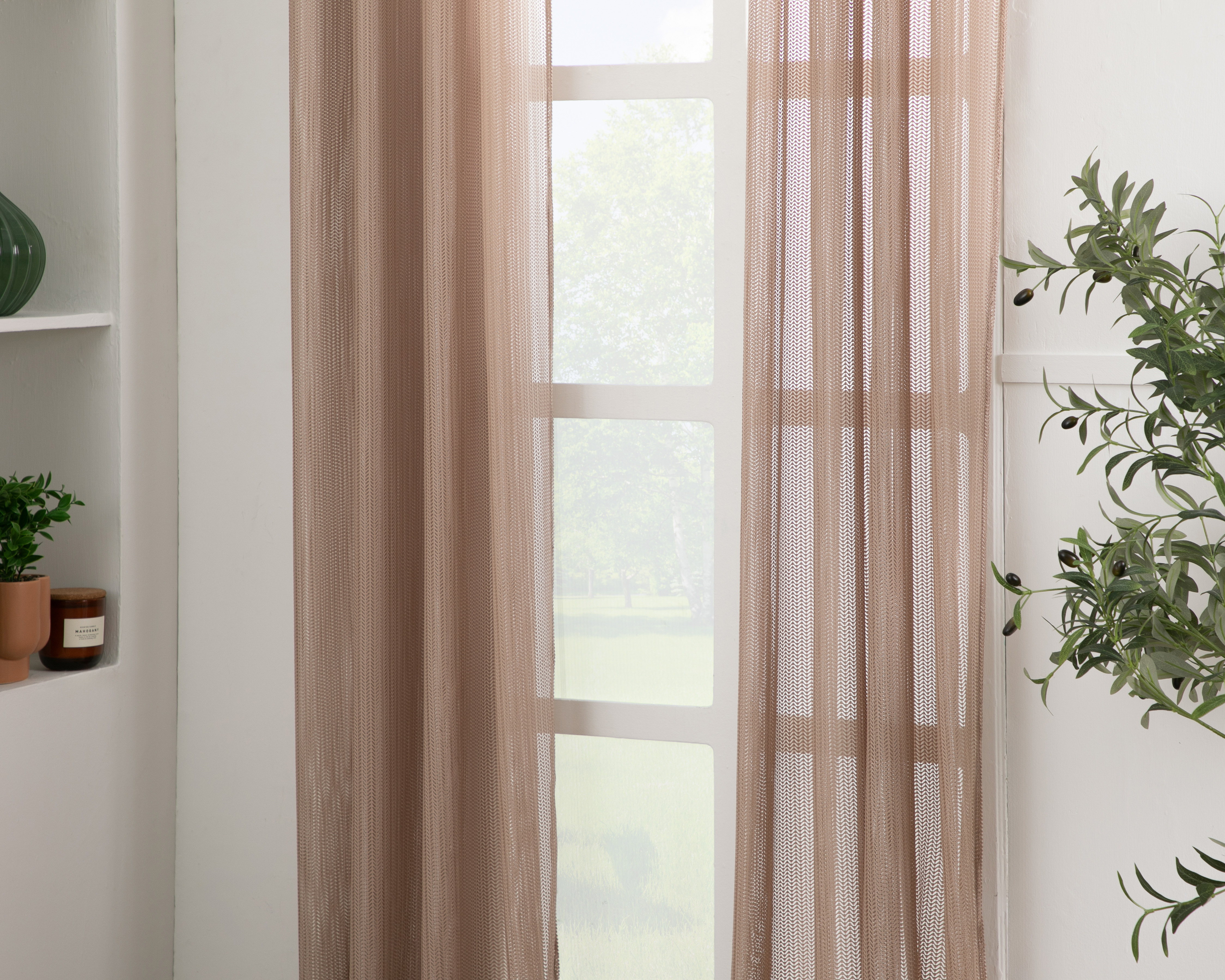 Cortina de 2 Paneles Illum 140 x 225 cm Café