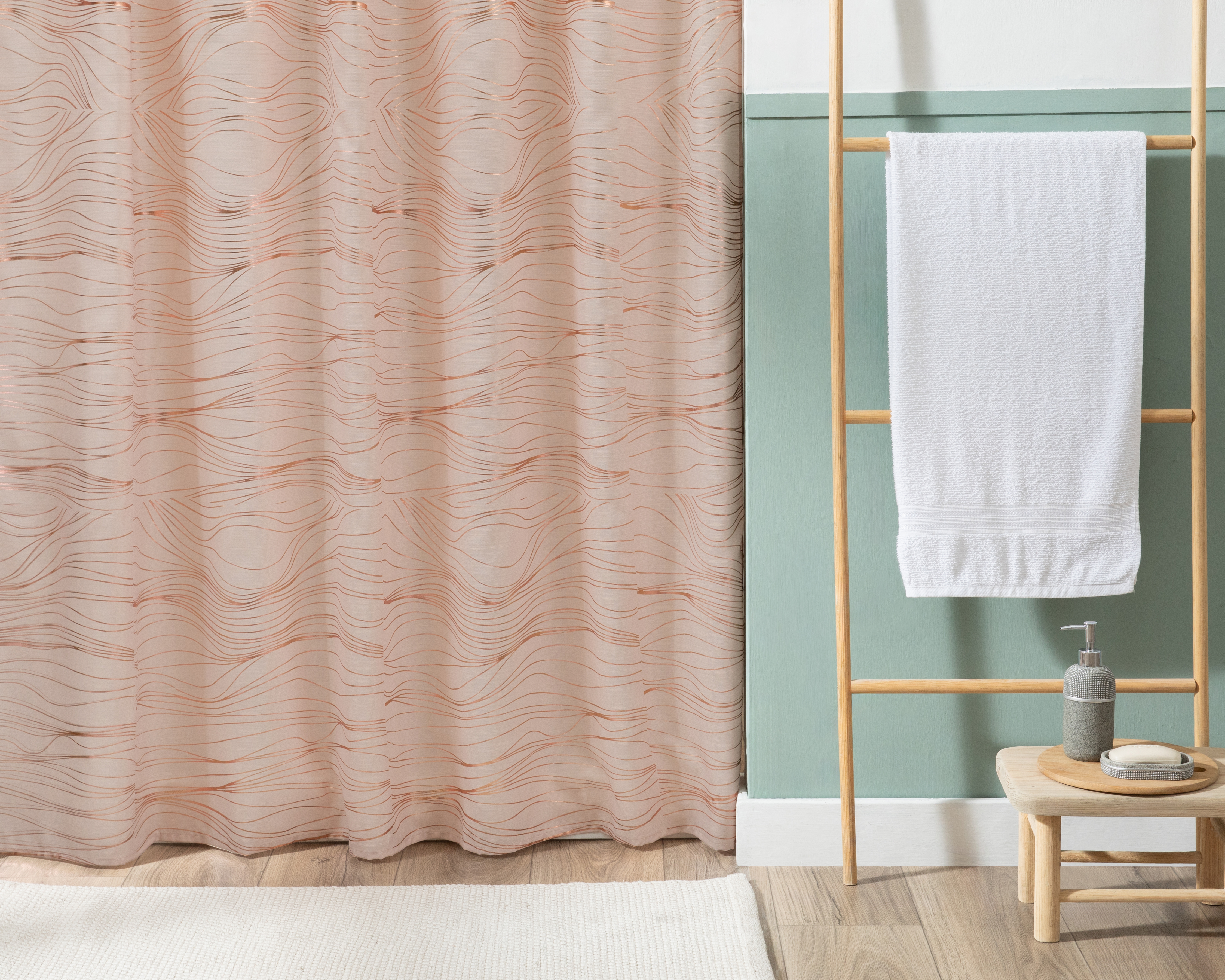 Foto 4 | Foto 4 | Cortina de Baño Starhaus Rosa 2 Piezas