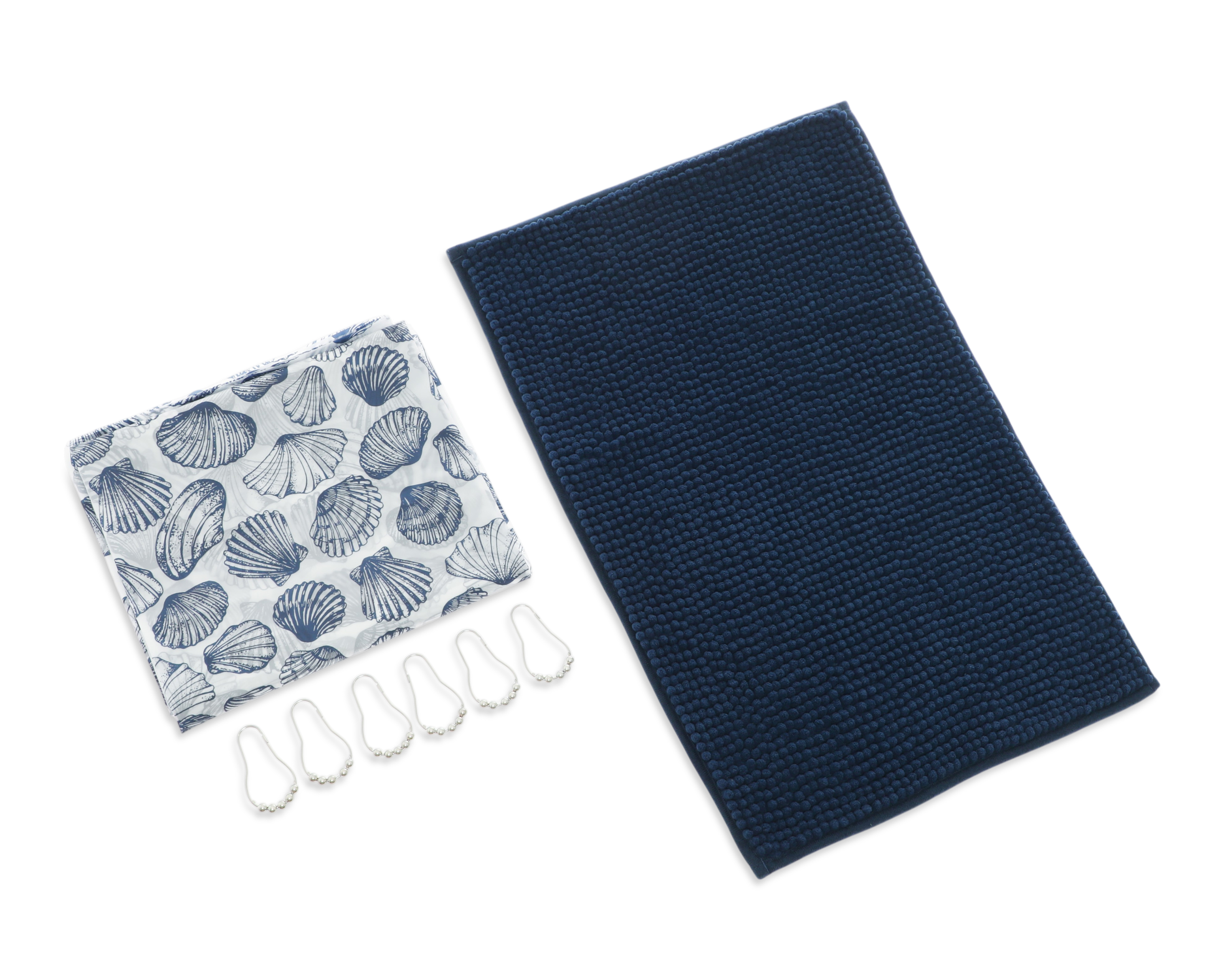 Foto 1 | Foto 1 | Cortina y Tapete de Baño Starhaus Multicolor 2 Piezas