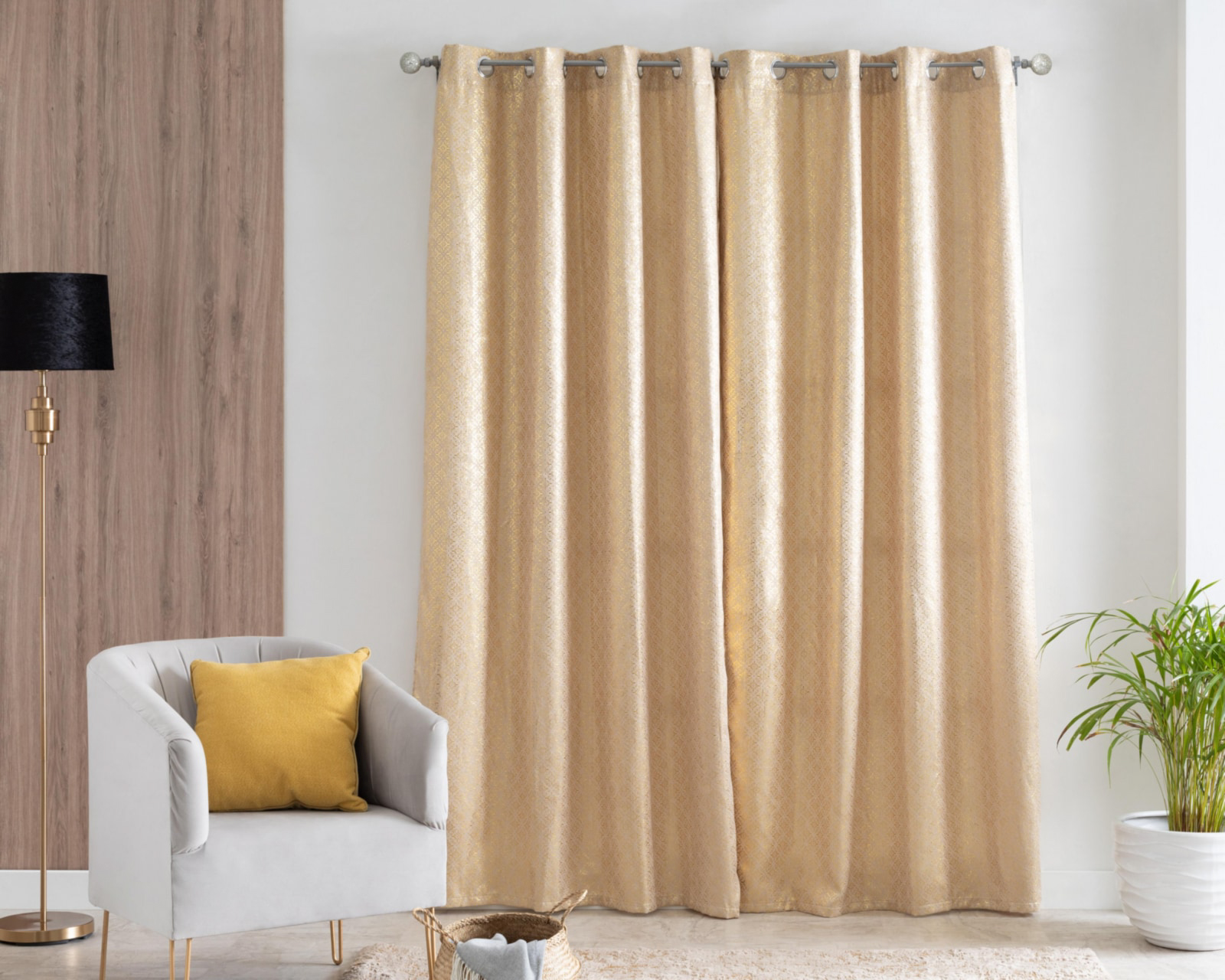 Foto 2 pulgar | Foto 1 | Cortina Blackout Alma 140 x 225 cm Dorado
