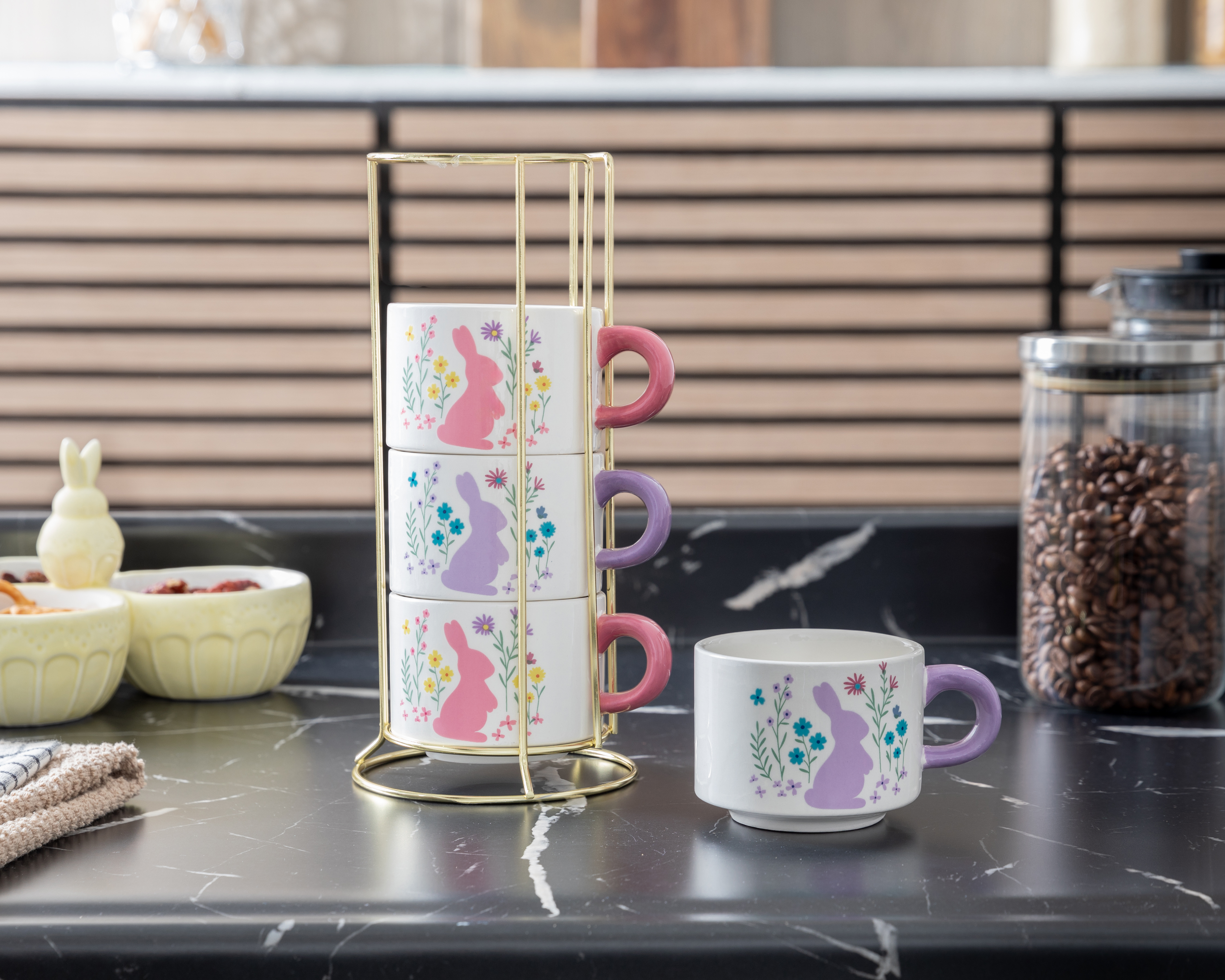 Foto 4 | Foto 4 | Taza de Cerámica Starhaus 200 ml 4 Piezas