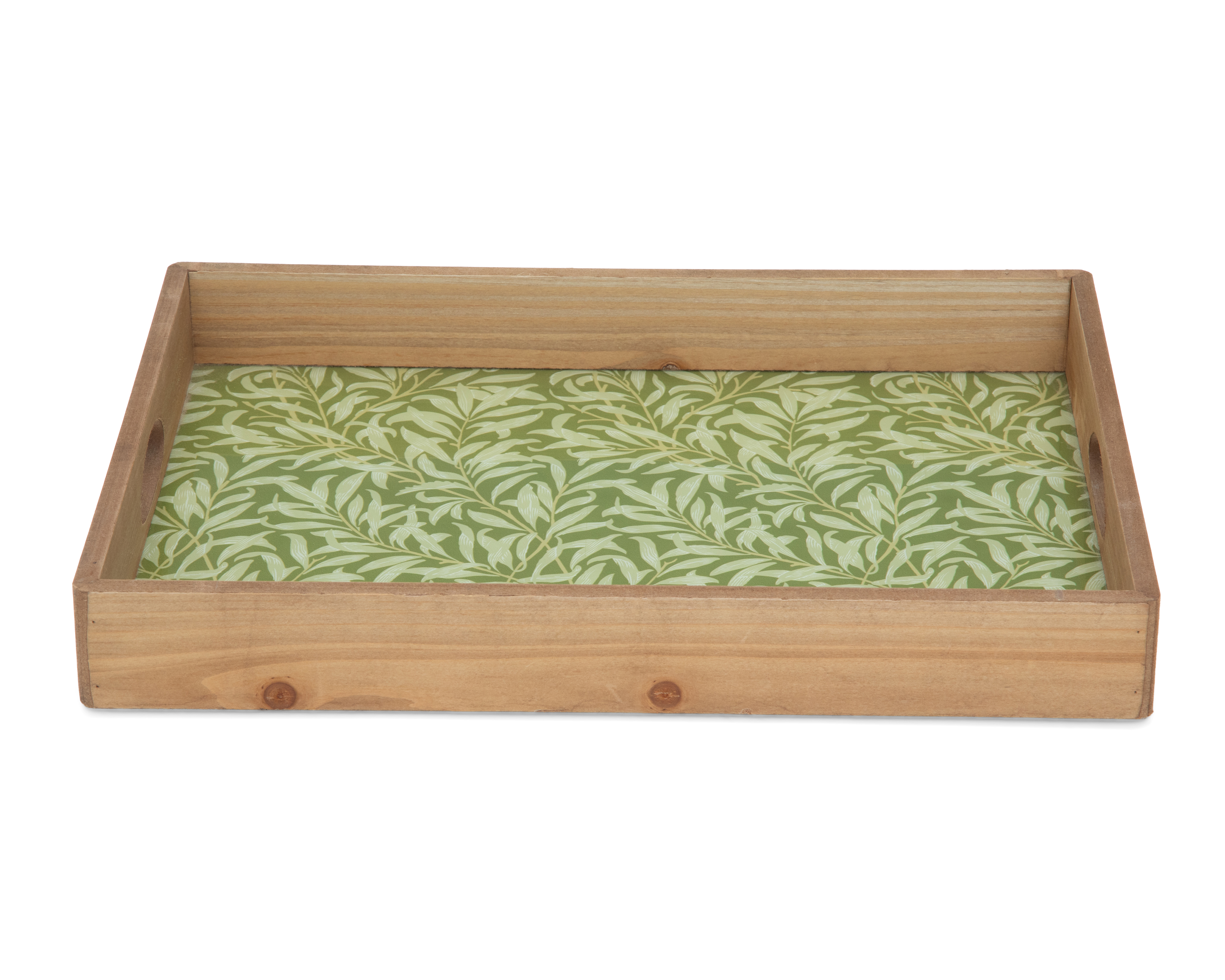 Charola Decorativa Flori de Madera y Vidrio