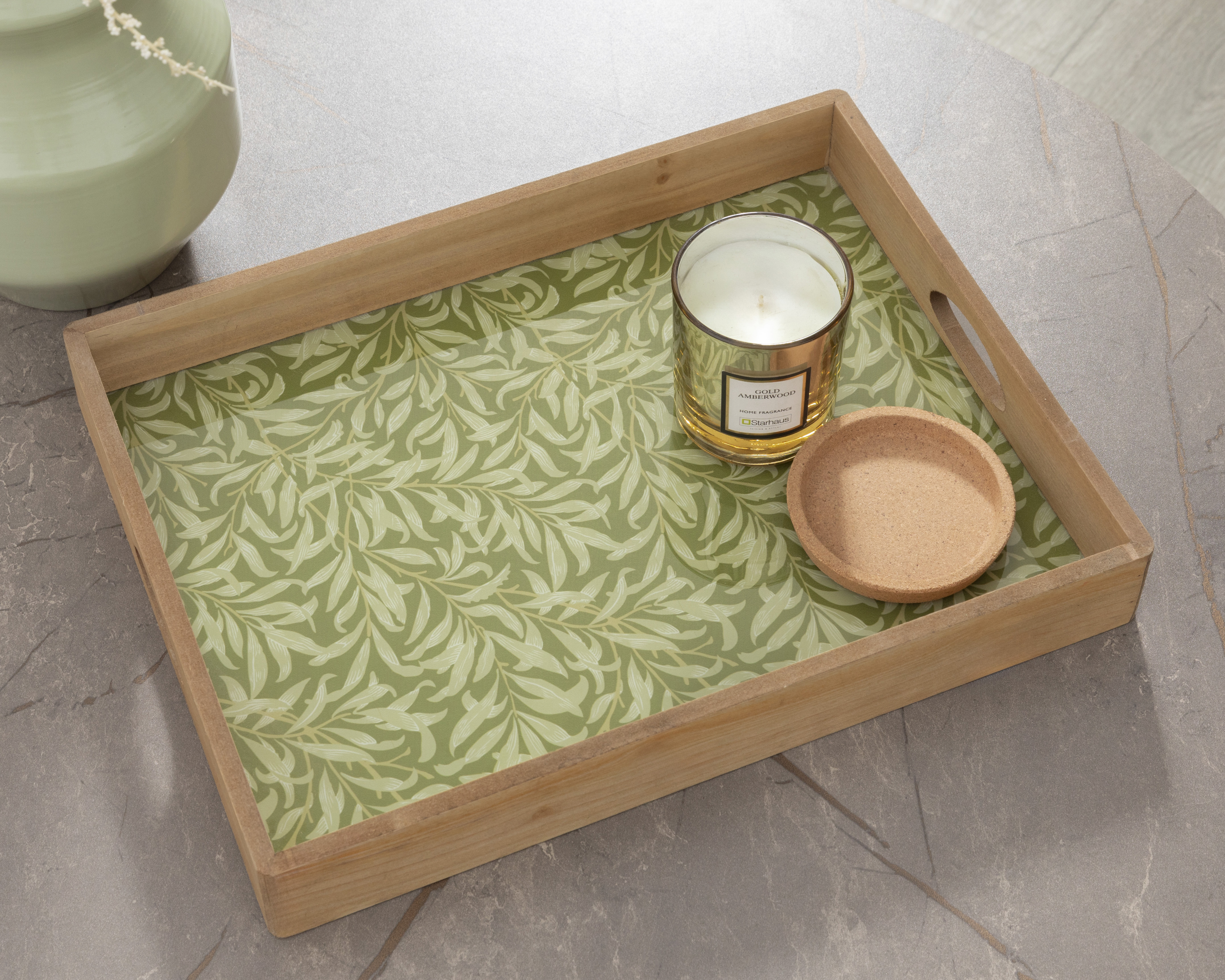 Foto 5 pulgar | Foto 4 | Charola Decorativa Flori de Madera y Vidrio