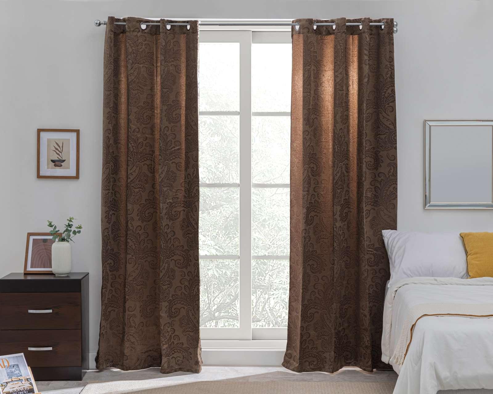 Foto 2 pulgar | Foto 1 | Cortinas Paola 280 x 225 cm Café