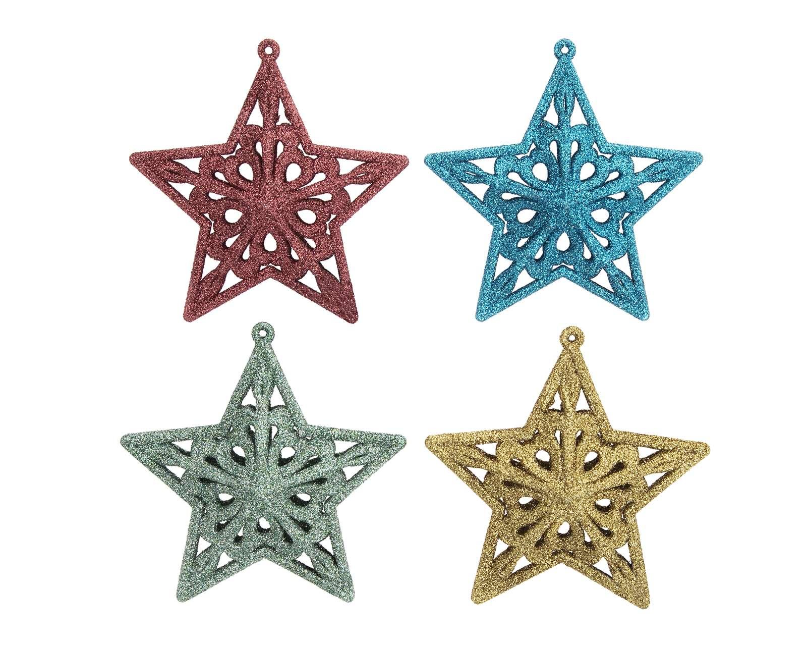 Foto 2 pulgar | Foto 1 | Adorno Navideño Estrellas Rainbow 4 Piezas