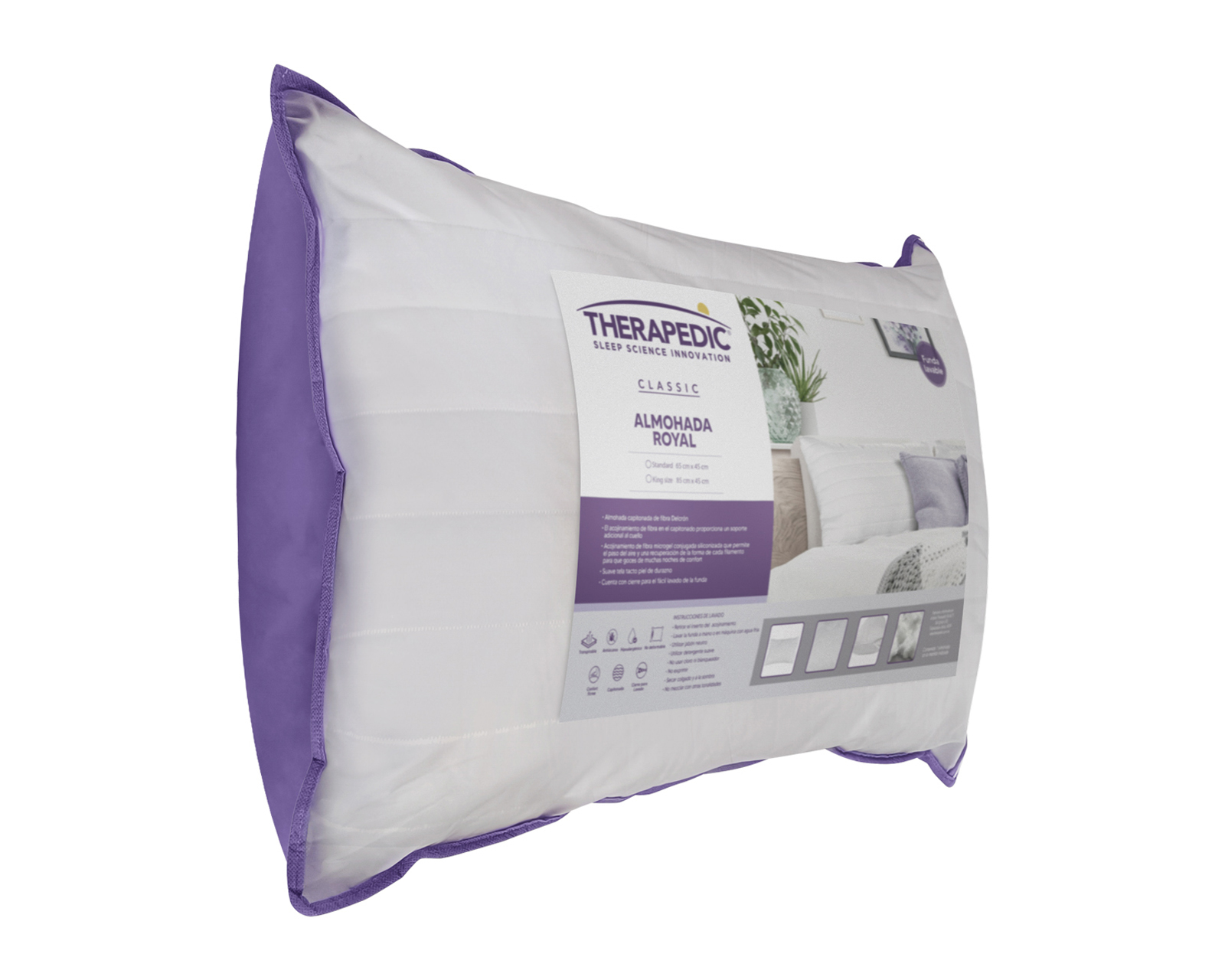 Foto 7 pulgar | Foto 6 | Funda para Almohada King Size Therapedic Royal Blanca